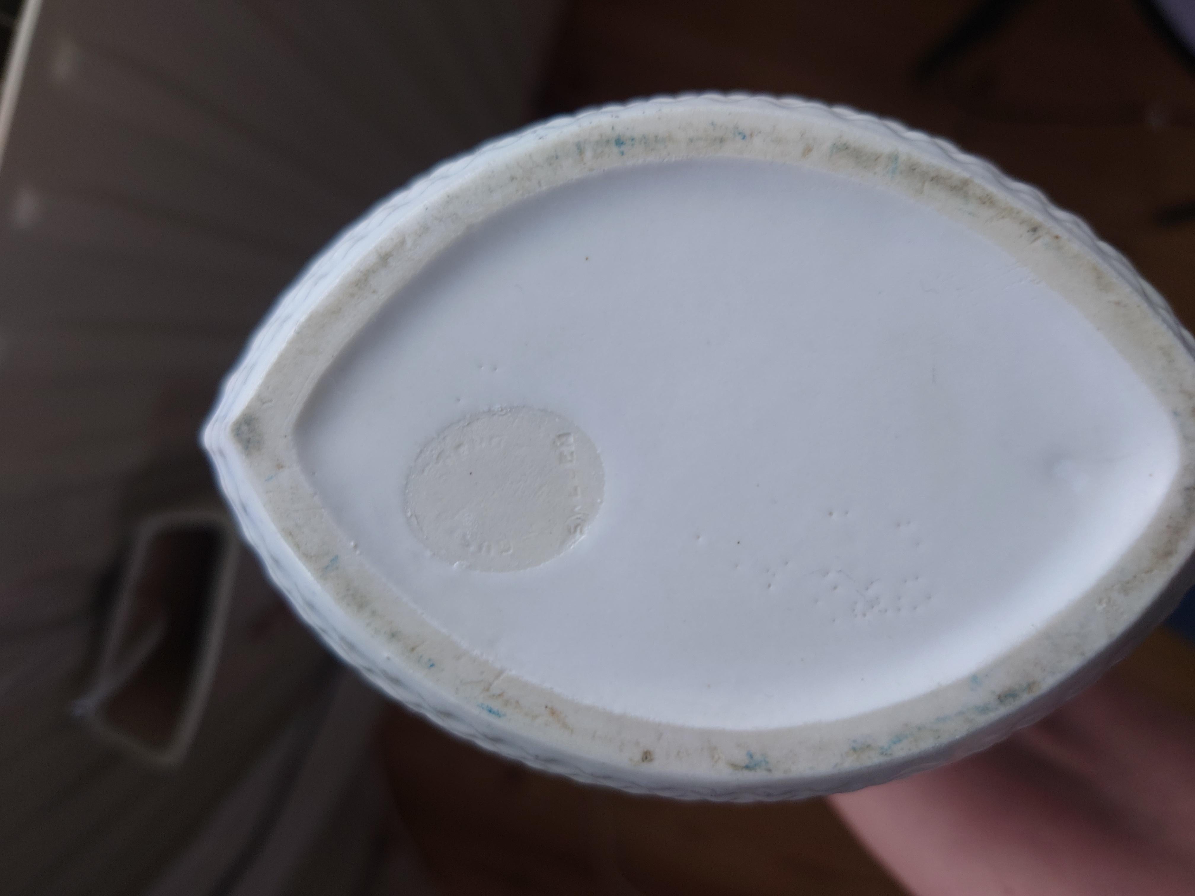 Vaso scandinavo di metà secolo Stig Lindberg Reptil bianco opaco in vendita 3
