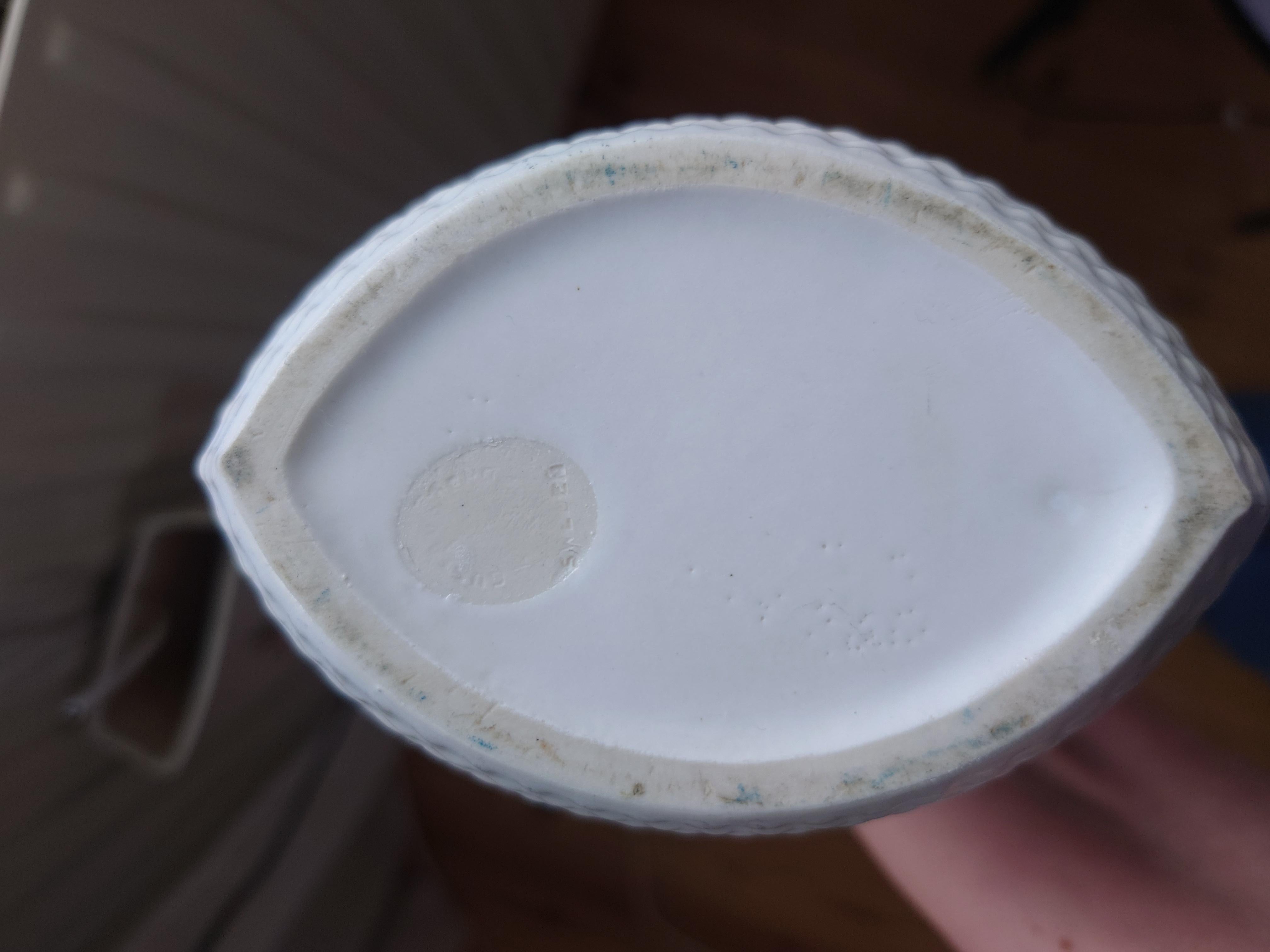 Vaso scandinavo di metà secolo Stig Lindberg Reptil bianco opaco in vendita 4