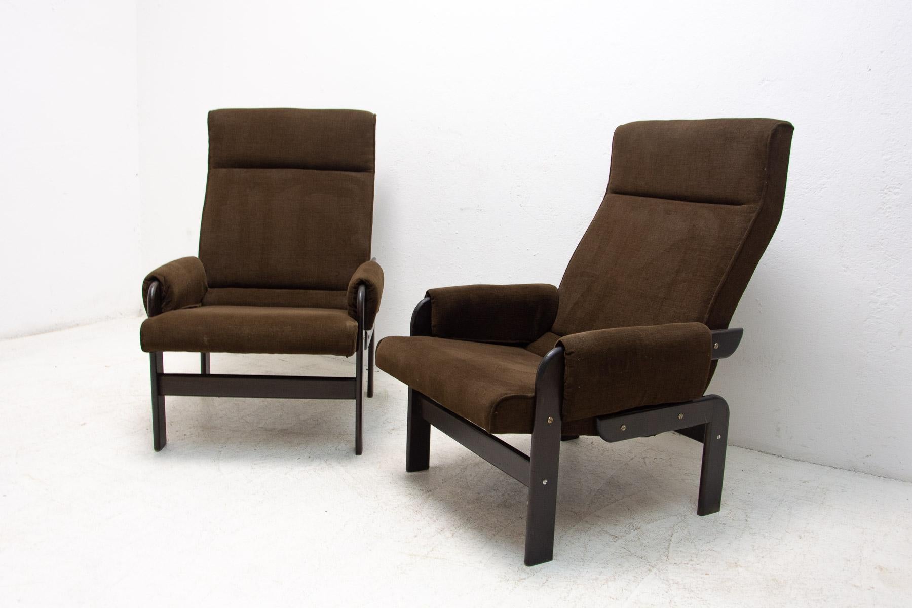 Mid-Century Scandinavian Style Armchairs, 1970's In Good Condition For Sale In Prague 8, CZ