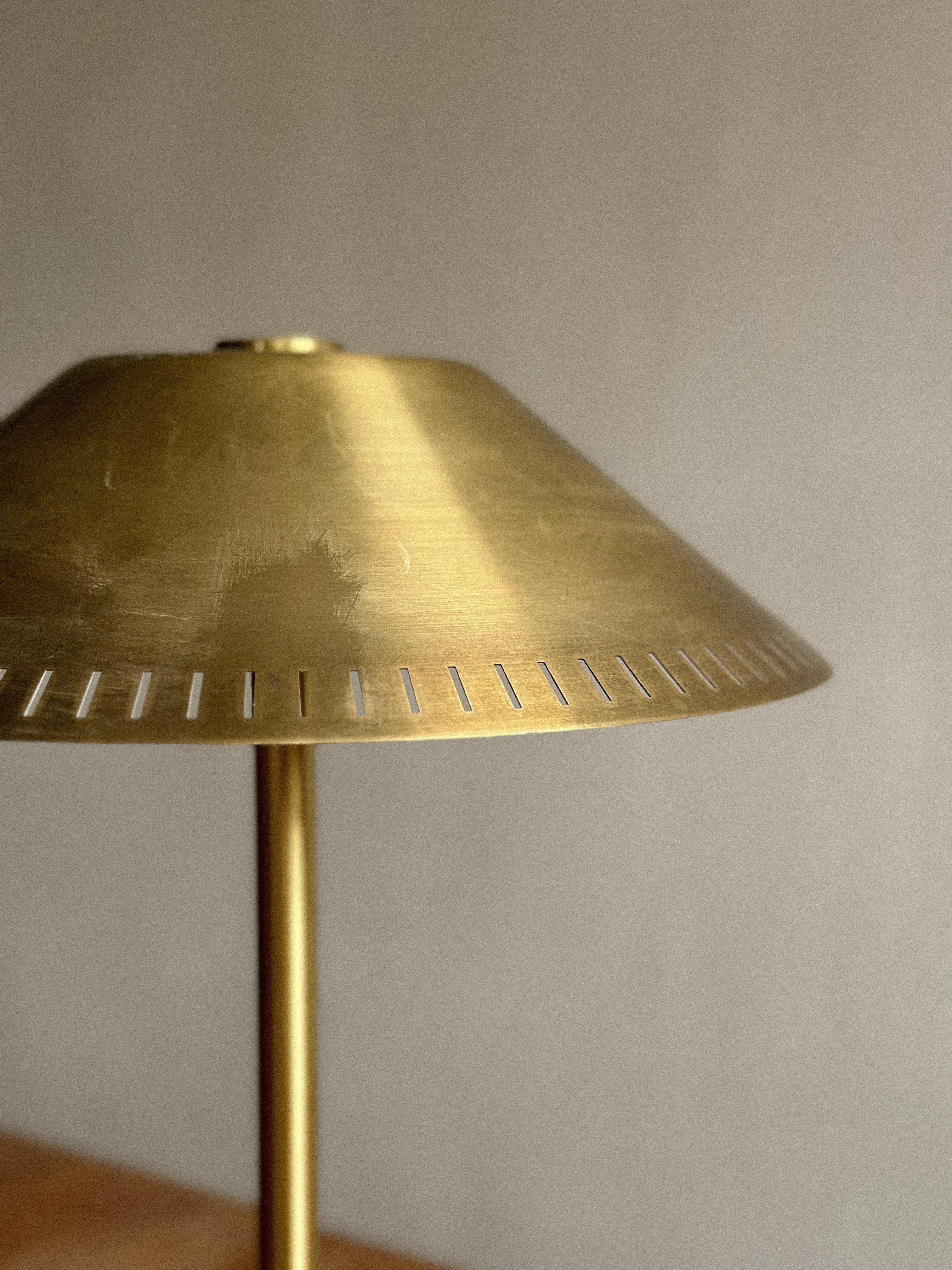 Norwegian Mid-Century Scandinavian Table Lamp in Brass, 1950s