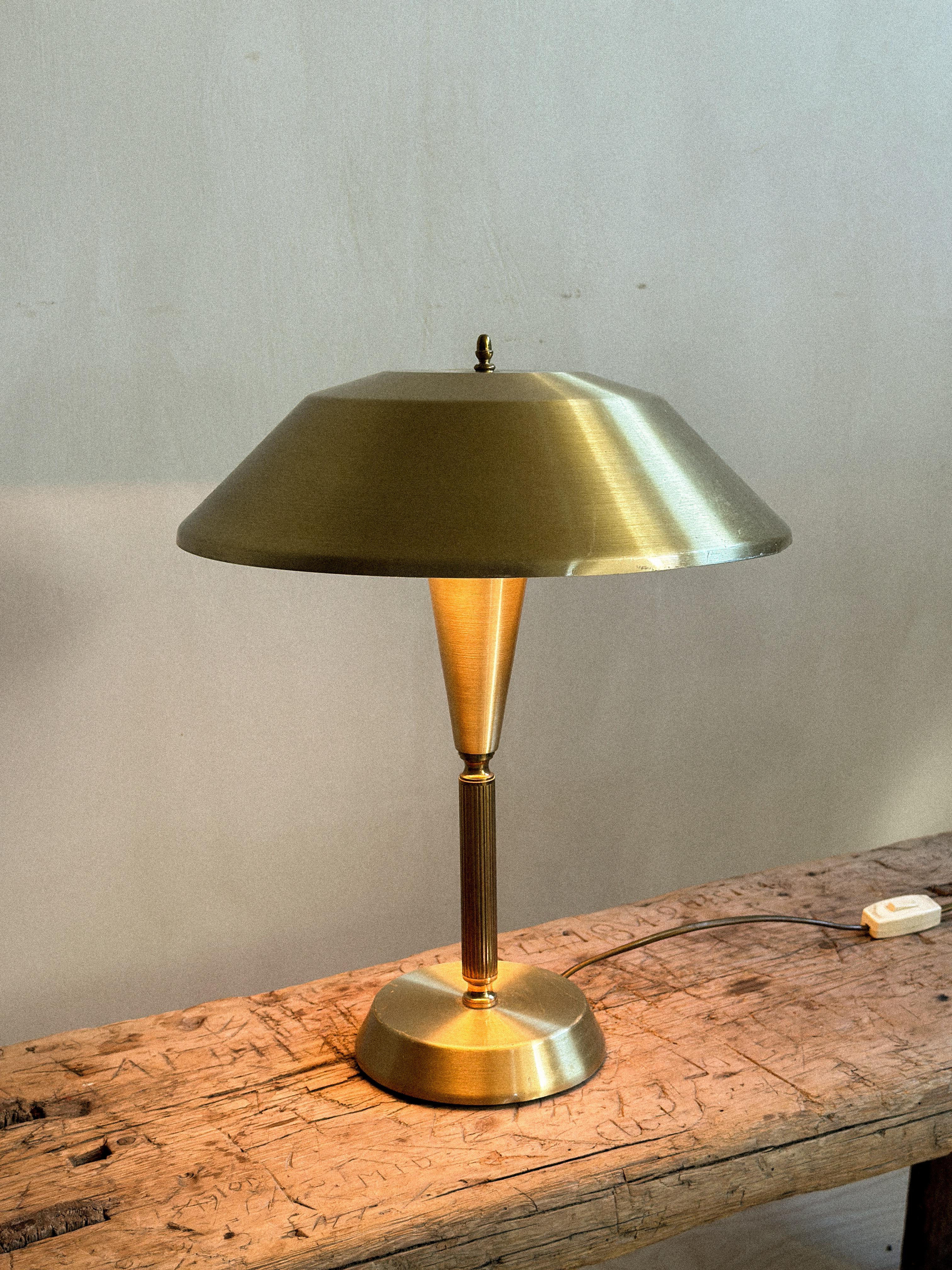 Mid-Century Scandinavian Table Lamp in Brass, 1960s For Sale 2