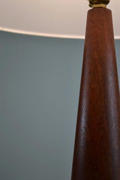 Mid-Century Scandinavian Table Lamp, Solid Teak Base, 1960s Design