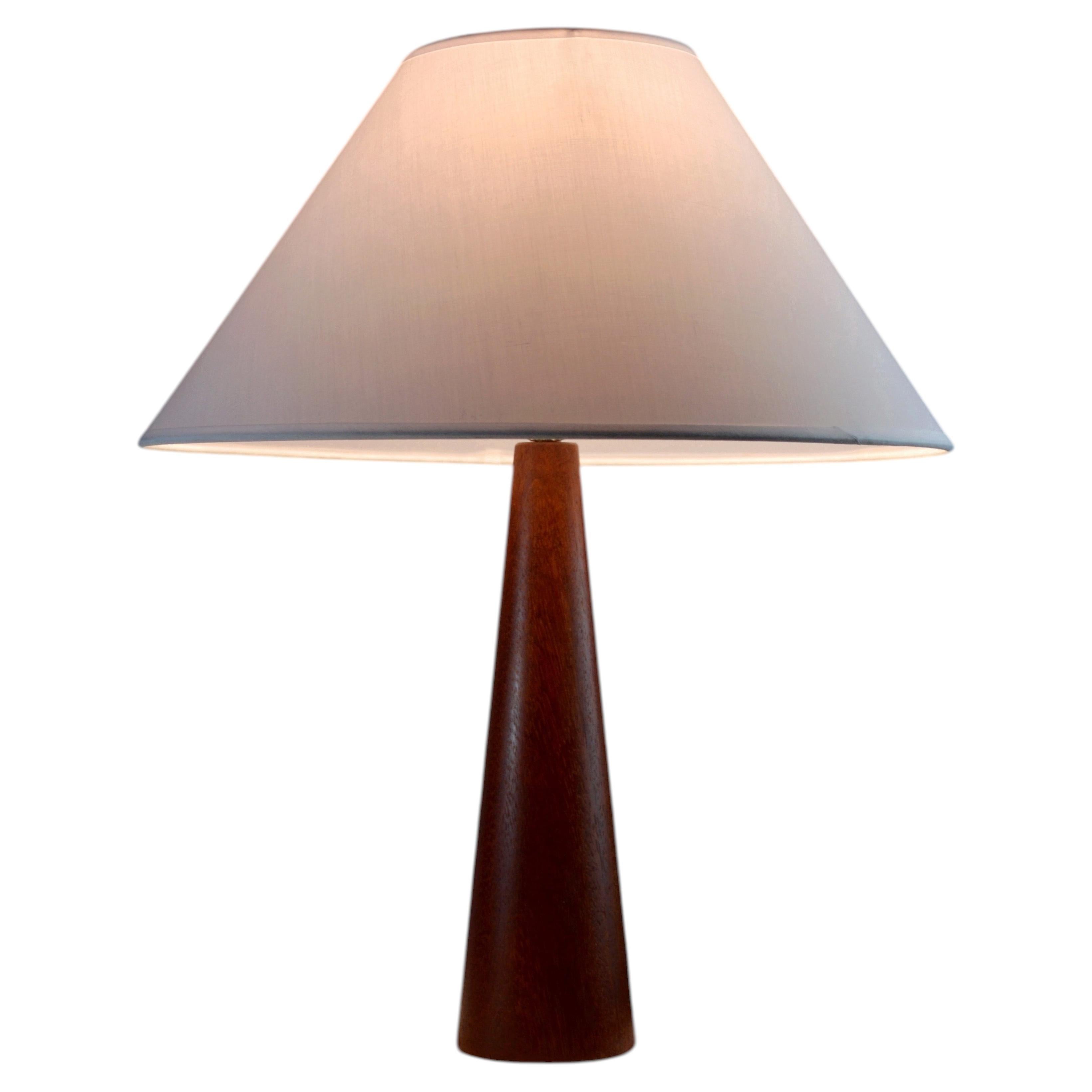 Mid-Century Scandinavian Table Lamp, Solid Teak Base, 1960s Design