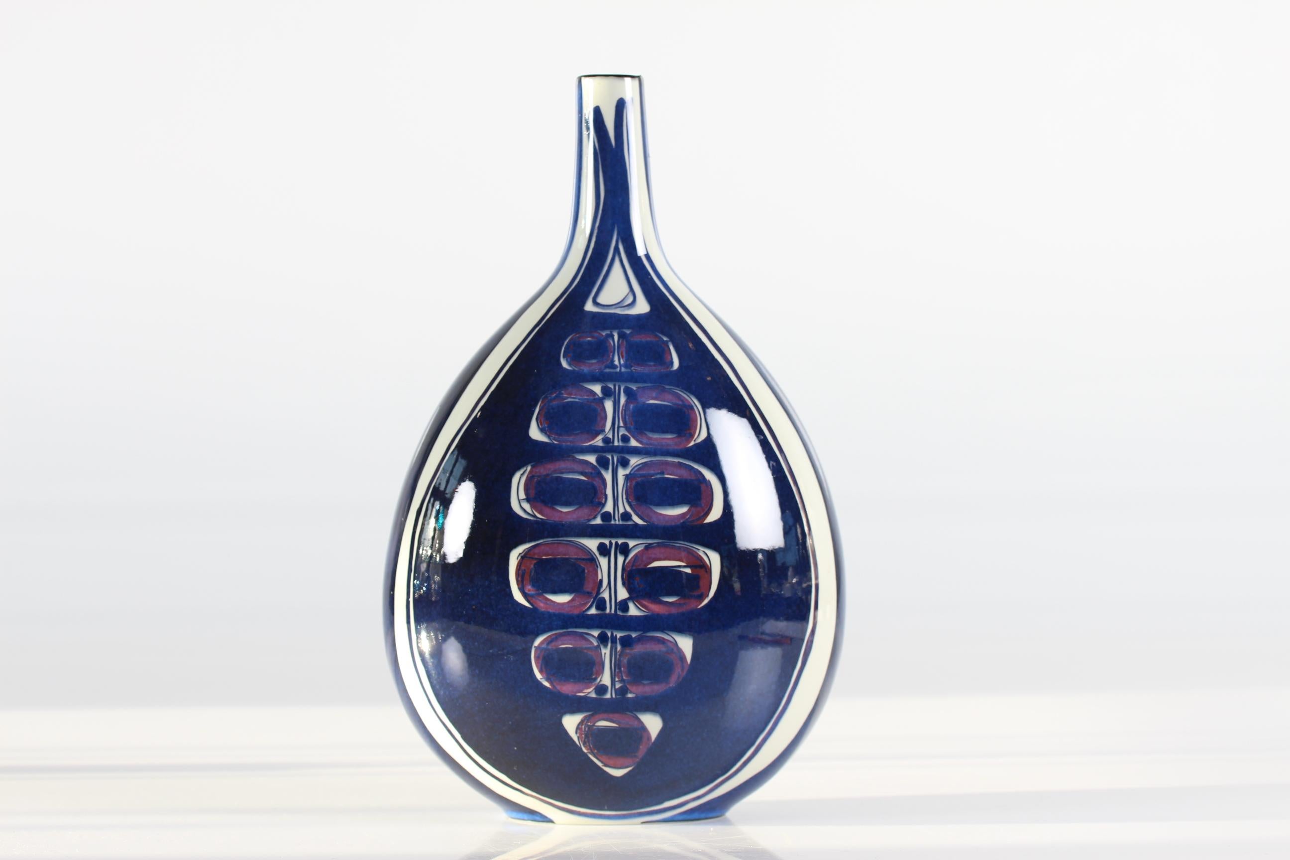 Mid-Century Modern Mid-Century Scandinavian Tall Vase for Aluminia Royal Copenhagen, 1960s For Sale