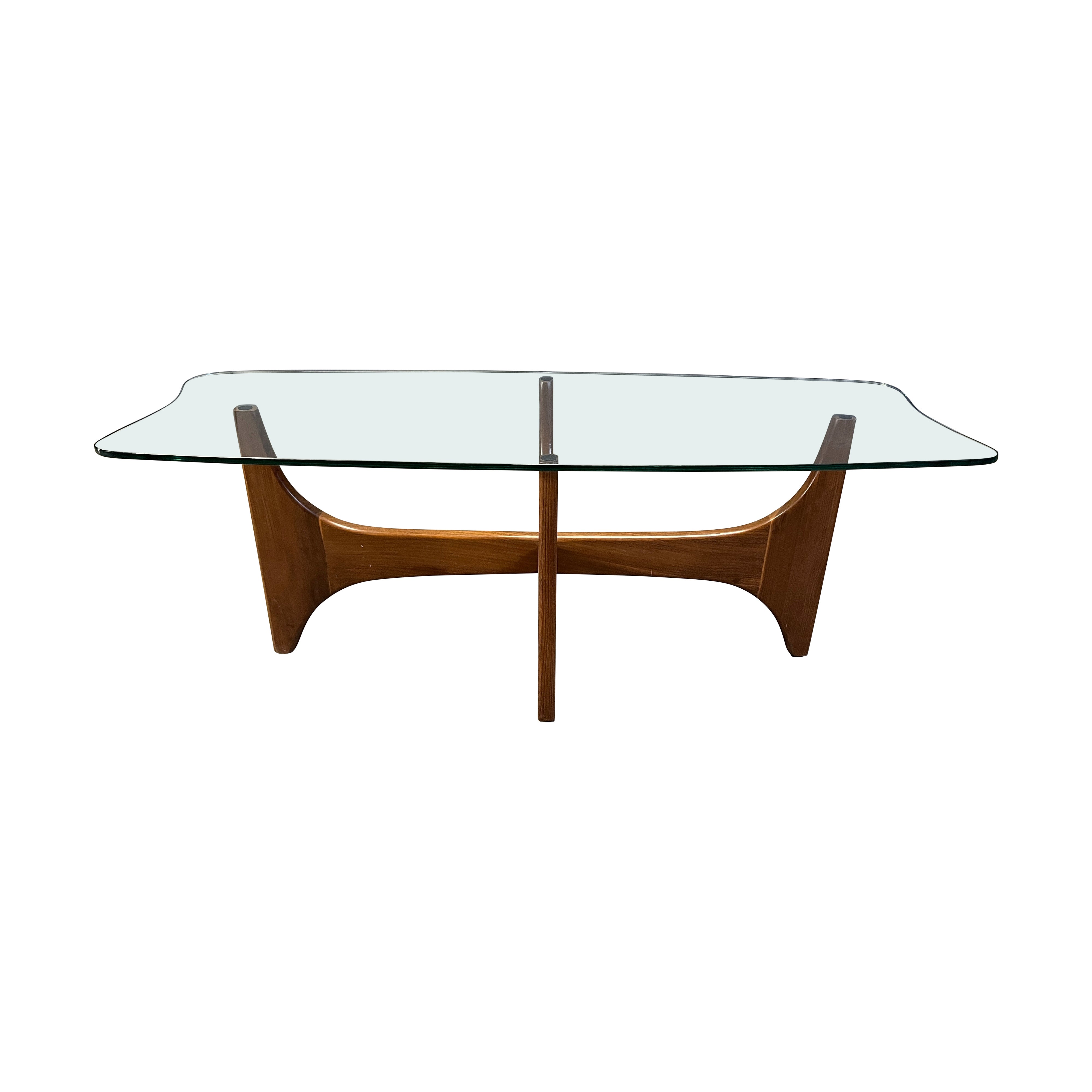 Mid century scandinavian teak and glass coffee table, 1960s For Sale