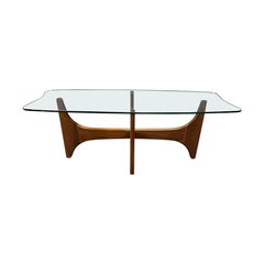 Mid century scandinavian teak and glass coffee table, 1960s