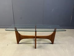 Mid century scandinavian teak and glass coffee table, 1960s