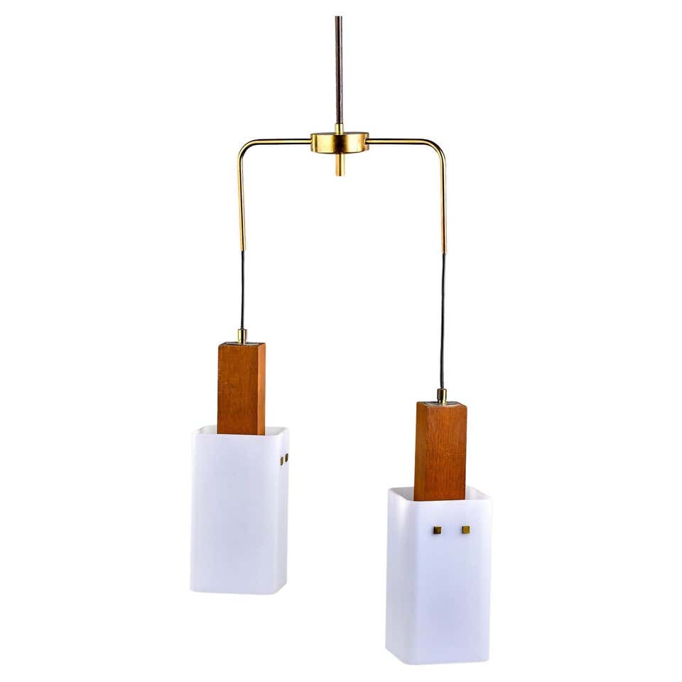 Mid Century Op Art String and Lucite Hanging Fixture at 1stDibs