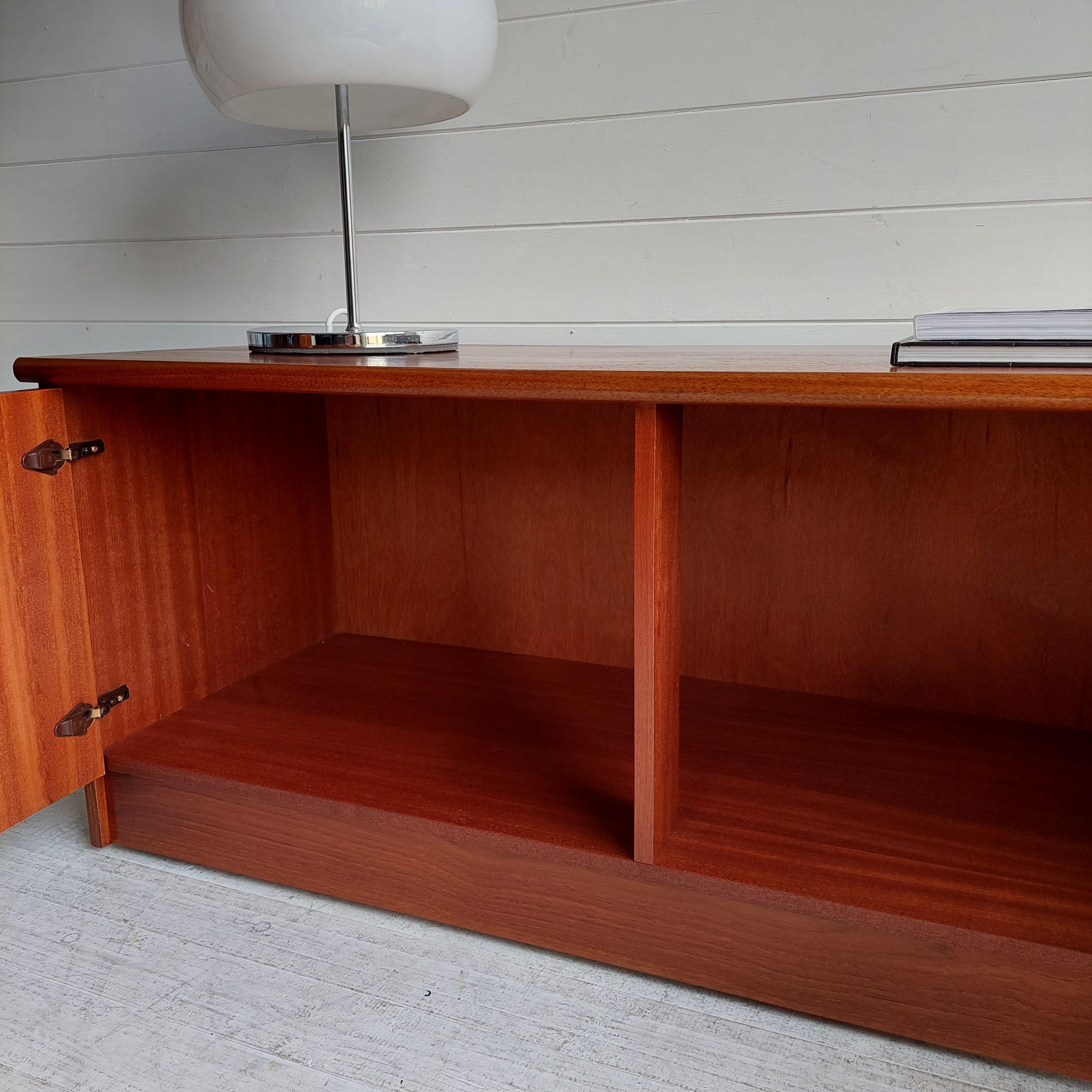 Mid Century Scandinavian Teak compact sideboard cupboard, 1960s 1