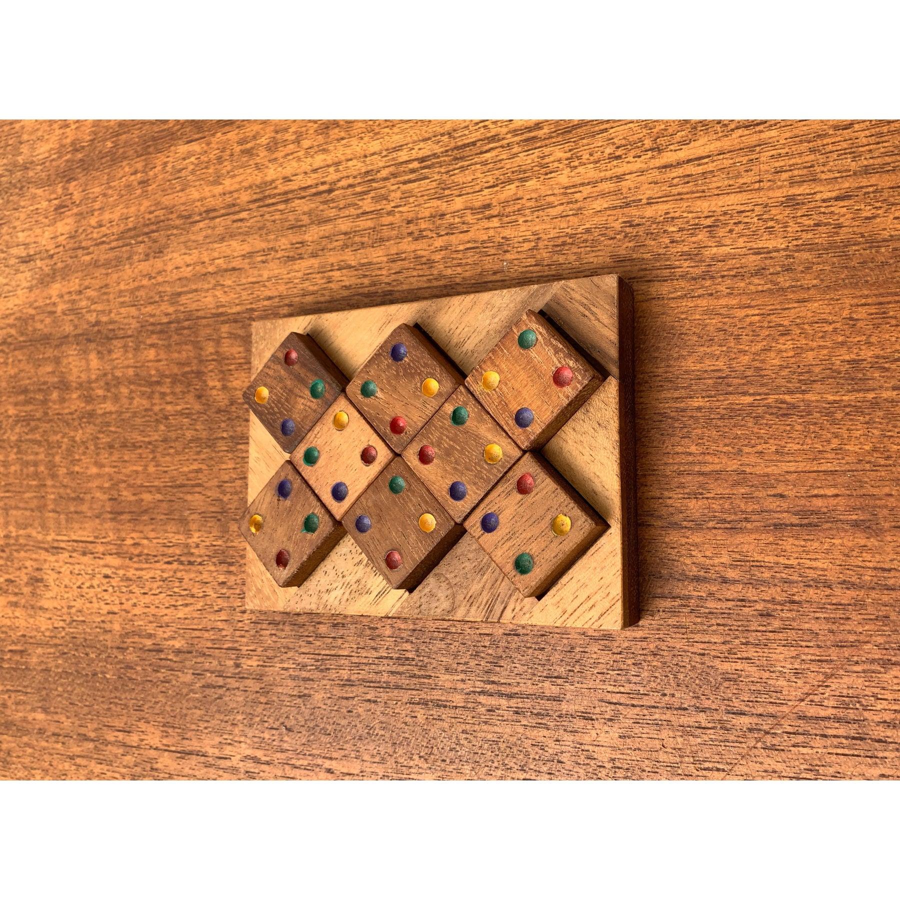 20th Century Mid-Century Scandinavian Teak Dice Game Toy Deco, 1960s For Sale