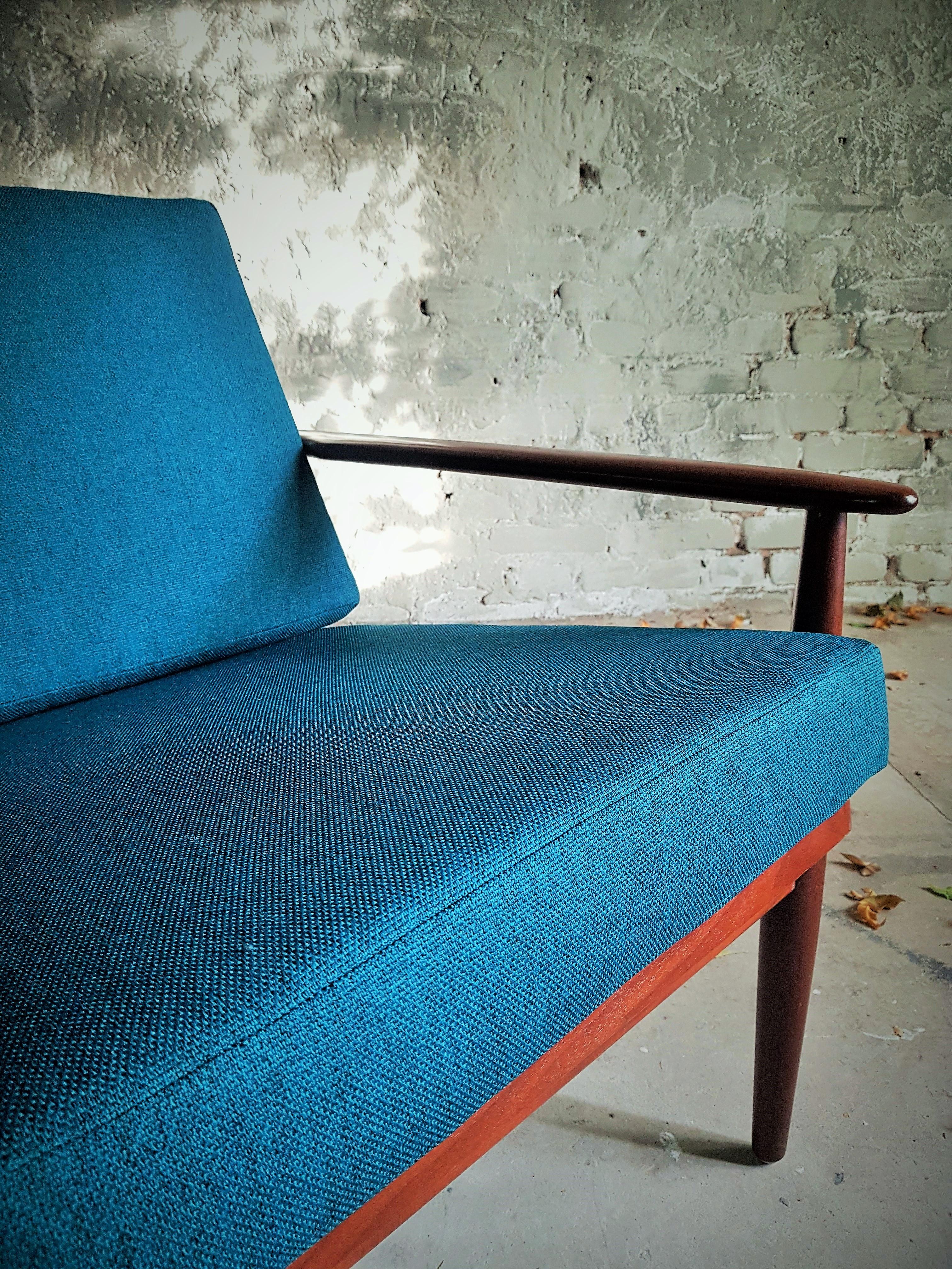Pair of Mid-Century Scandinavian Teak Lounge Chair Armchair, Denmark, 1960 For Sale 6