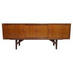 Mid-century Scandinavian Teak Media/Dining Credenza with Bar, 68"