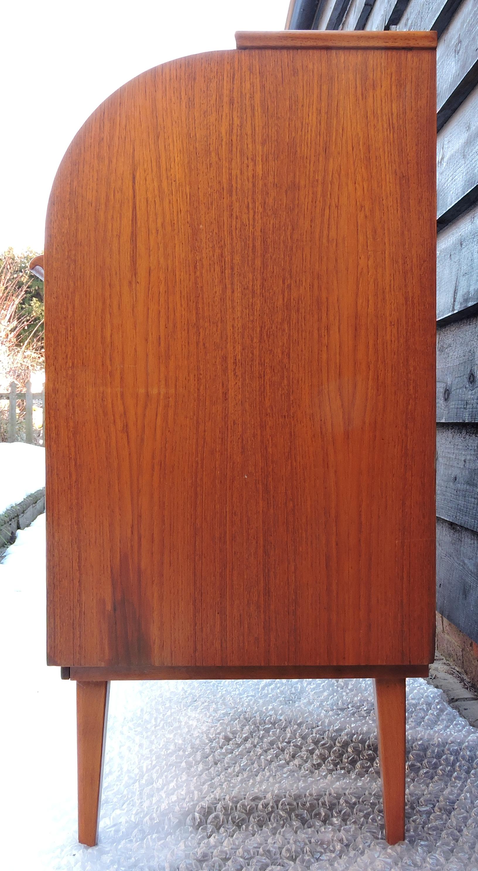 Midcentury Scandinavian Teak Roll Top Desk by Egon Ostergaard For Sale 1