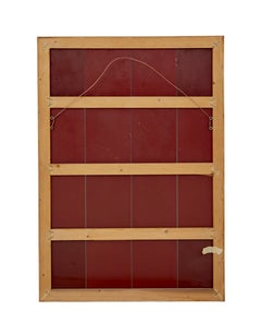Mid century Scandinavian teak segmented wall mirror