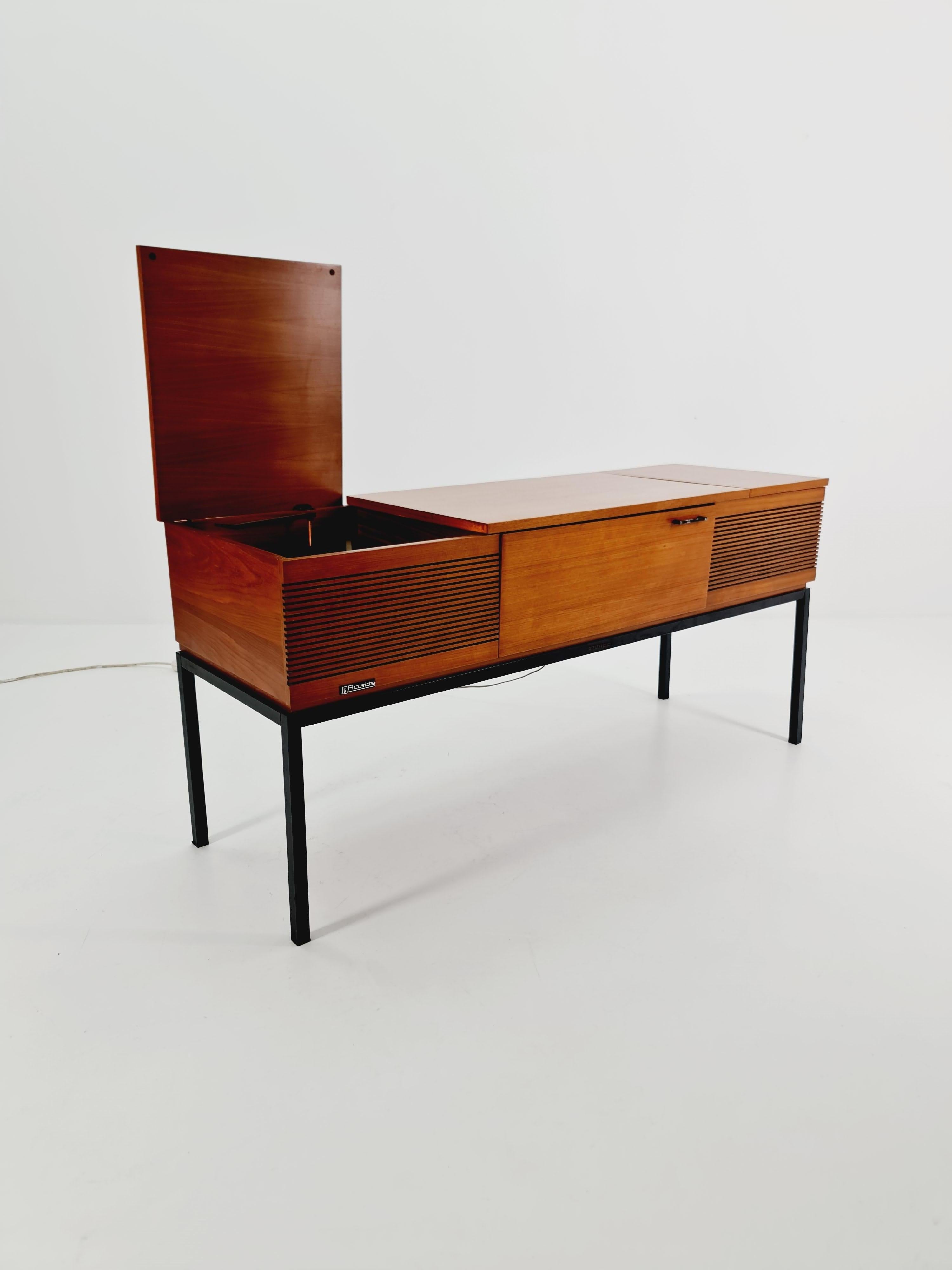 Mid Century Scandinavian Teak Sidboard Record Player By Phililps, Radio by Rosit For Sale 9