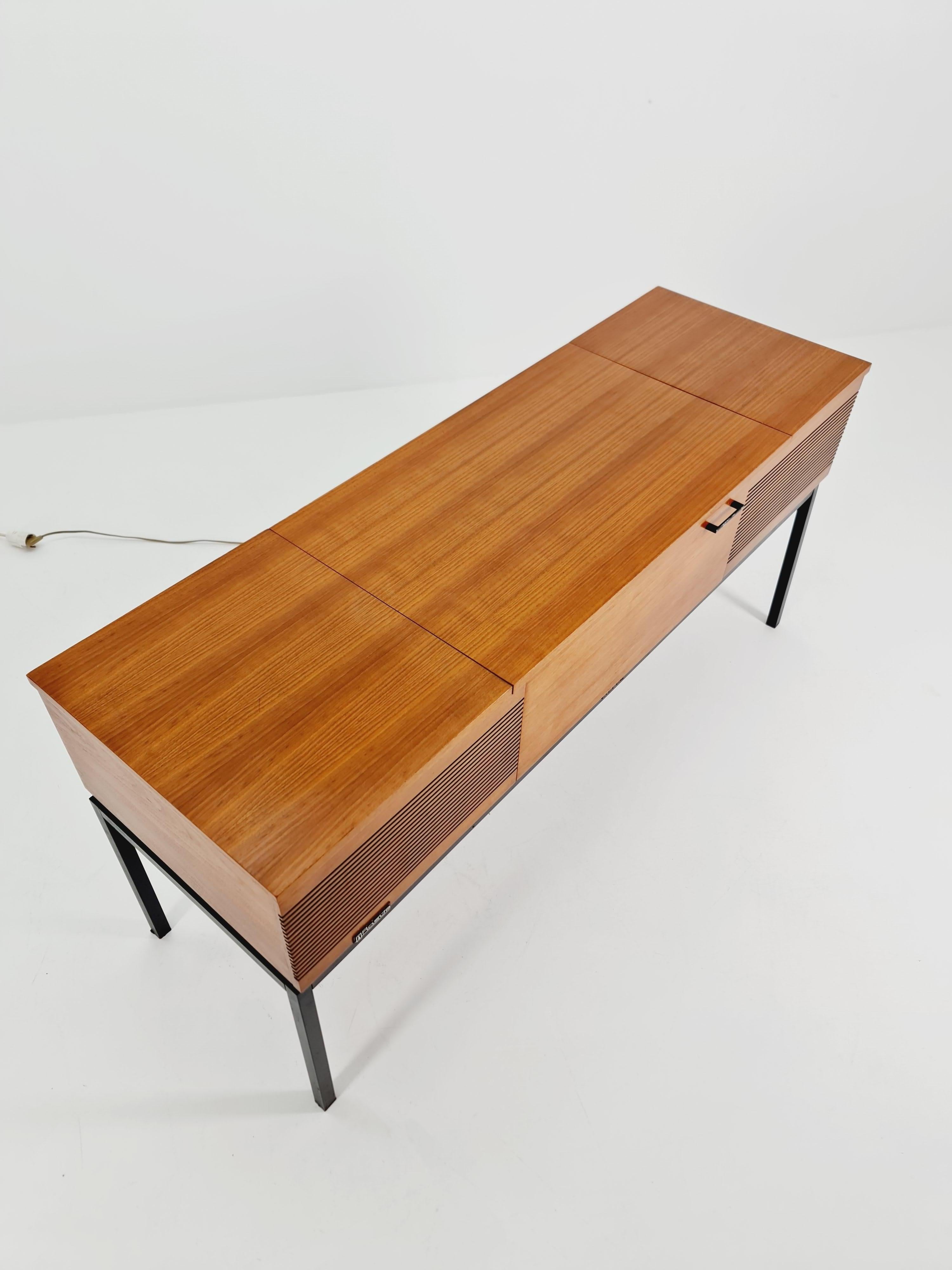 Mid Century Scandinavian Teak Sidboard Record Player By Phililps, Radio by Rosit For Sale 4
