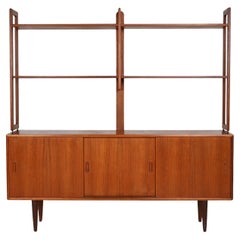 Mid Century Scandinavian Teak Sideboard Shelving Unit  Stowaway London