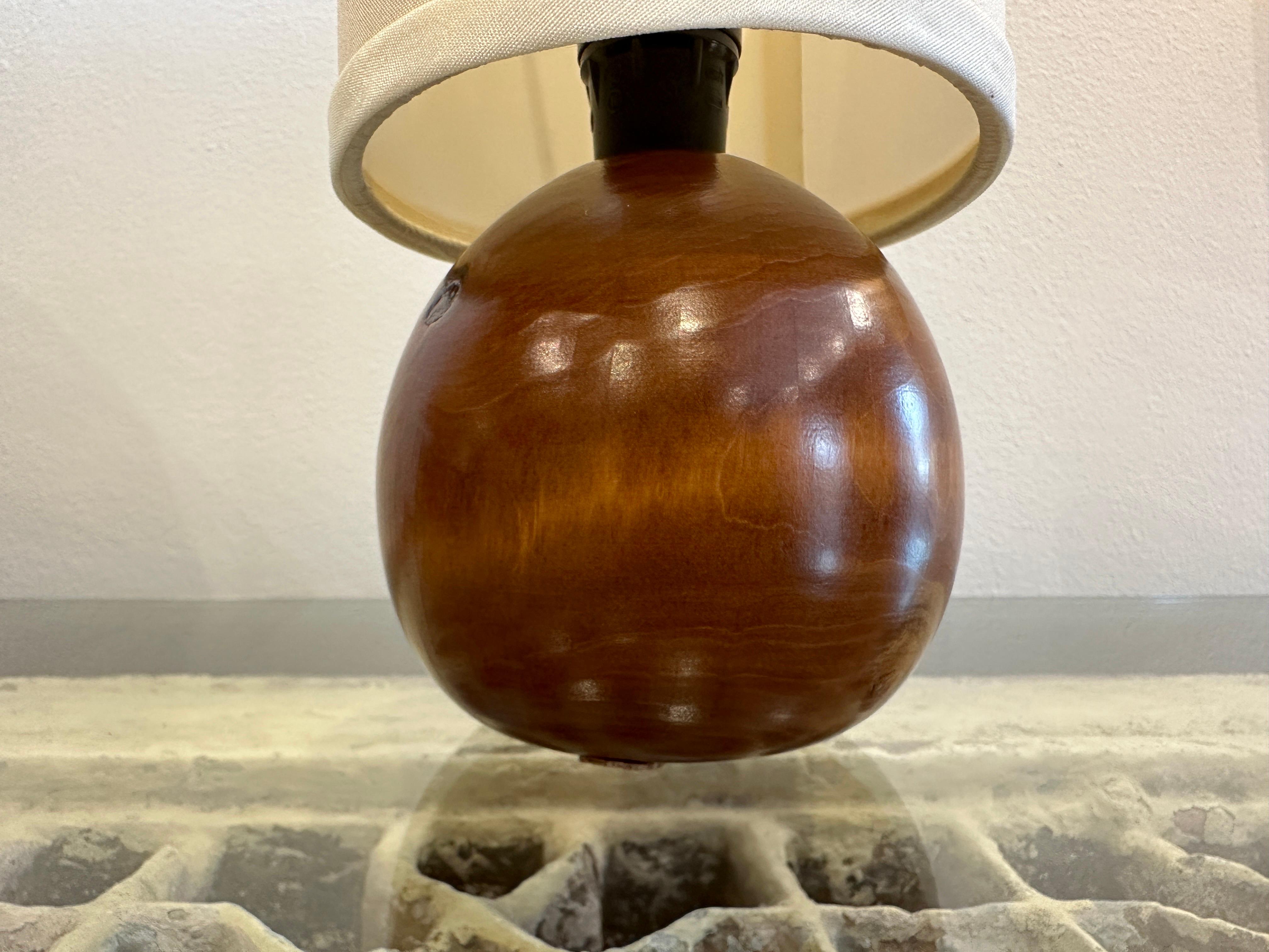 Mid-Century Modern Mid-Century Scandinavian Teak Wood Globe Table Lamp For Sale