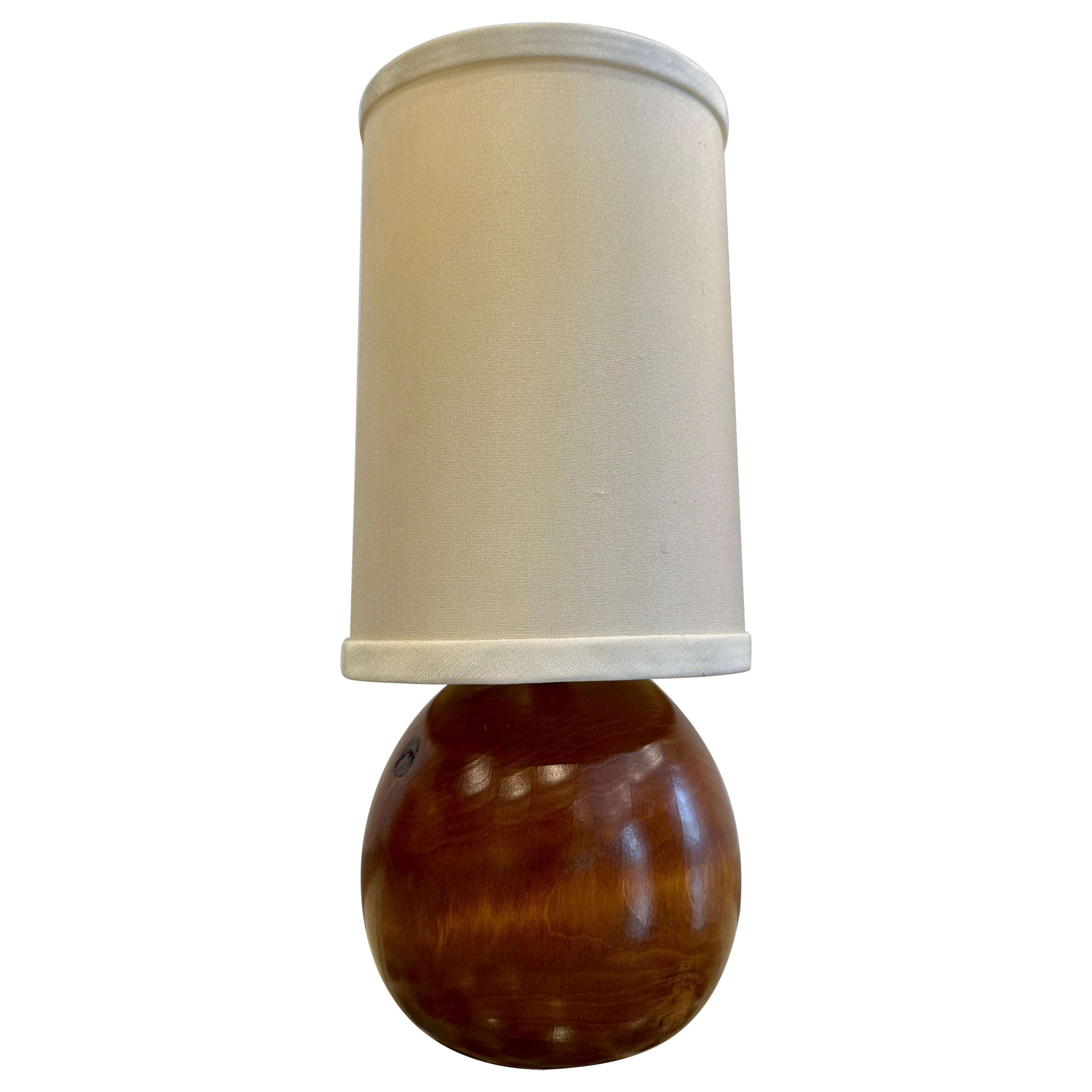 Mid-Century Scandinavian Teak Wood Globe Table Lamp