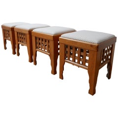 Midcentury Scandinavian Upholstered Stools