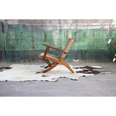 Mid Century Scandinavian Vintage Folding Armchair in the Manner of Hans Wegner