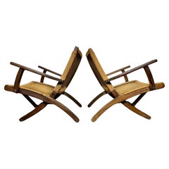 Skandinavische klappbare Vintage-Sessel aus der Mitte des Jahrhunderts in der Art von Hans Wegner