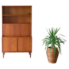 Mid century Scandinavian vintage secretary bookcase