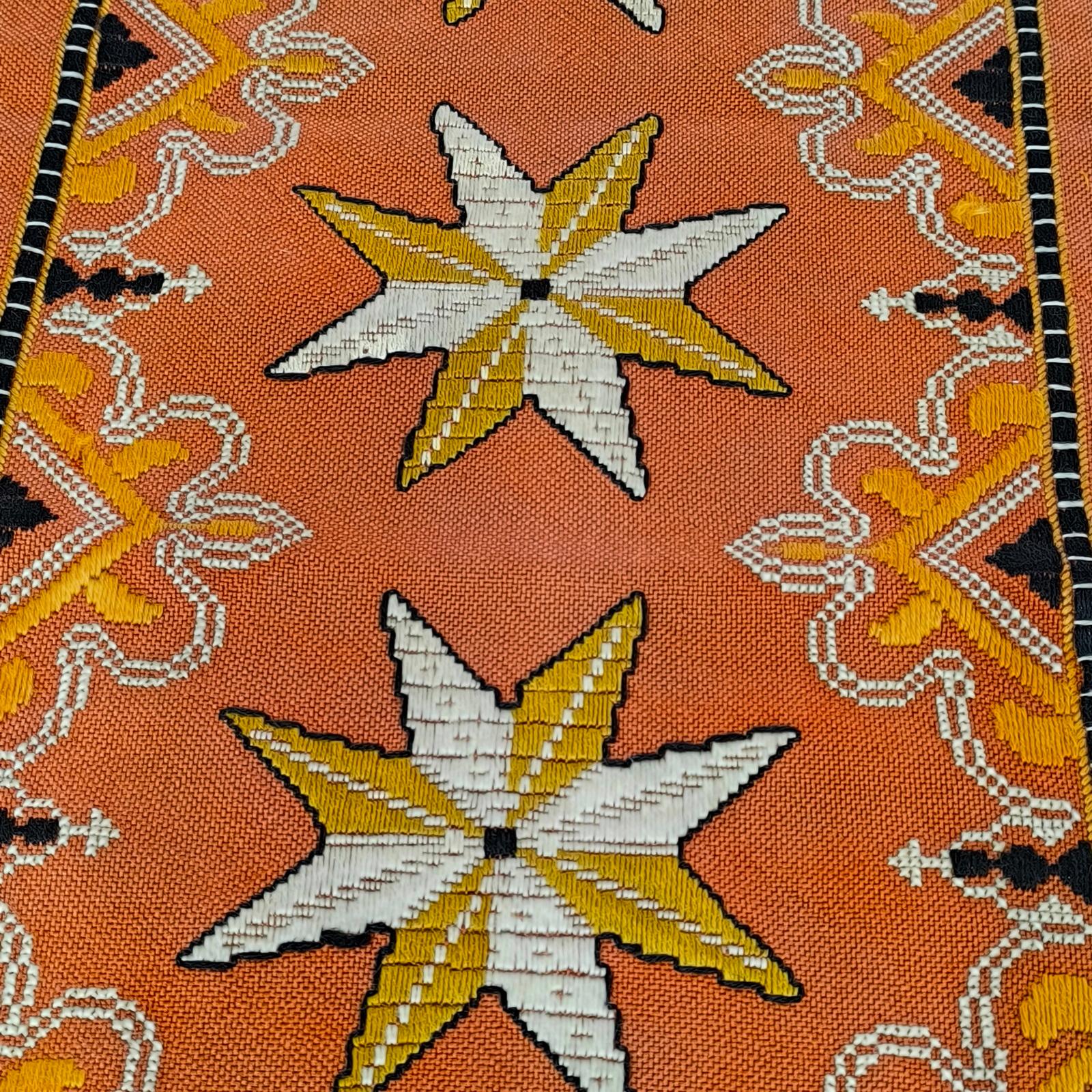 Tapiz de pared o camino de mesa escandinavo de mediados de siglo Motivo estrella de Ekelund en Excelente estado para la venta en Bochum, NRW