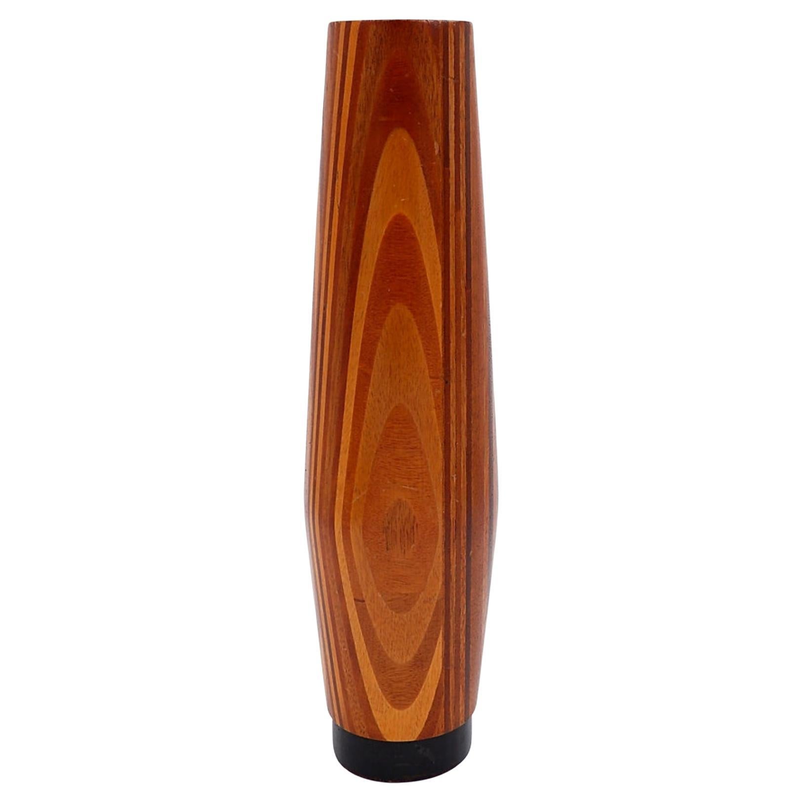 Mid-century Scandinavian wooden vase - 1960s - H:36cm
