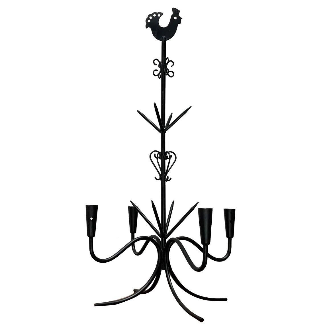 Candelabro escandinavo de metal X-Mas de mediados de siglo, Gunnar Ander, Años 60