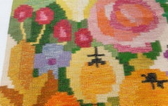 Mid-Century Scandinavian Yellow Flatweave Carpet By Ingegerd Silow