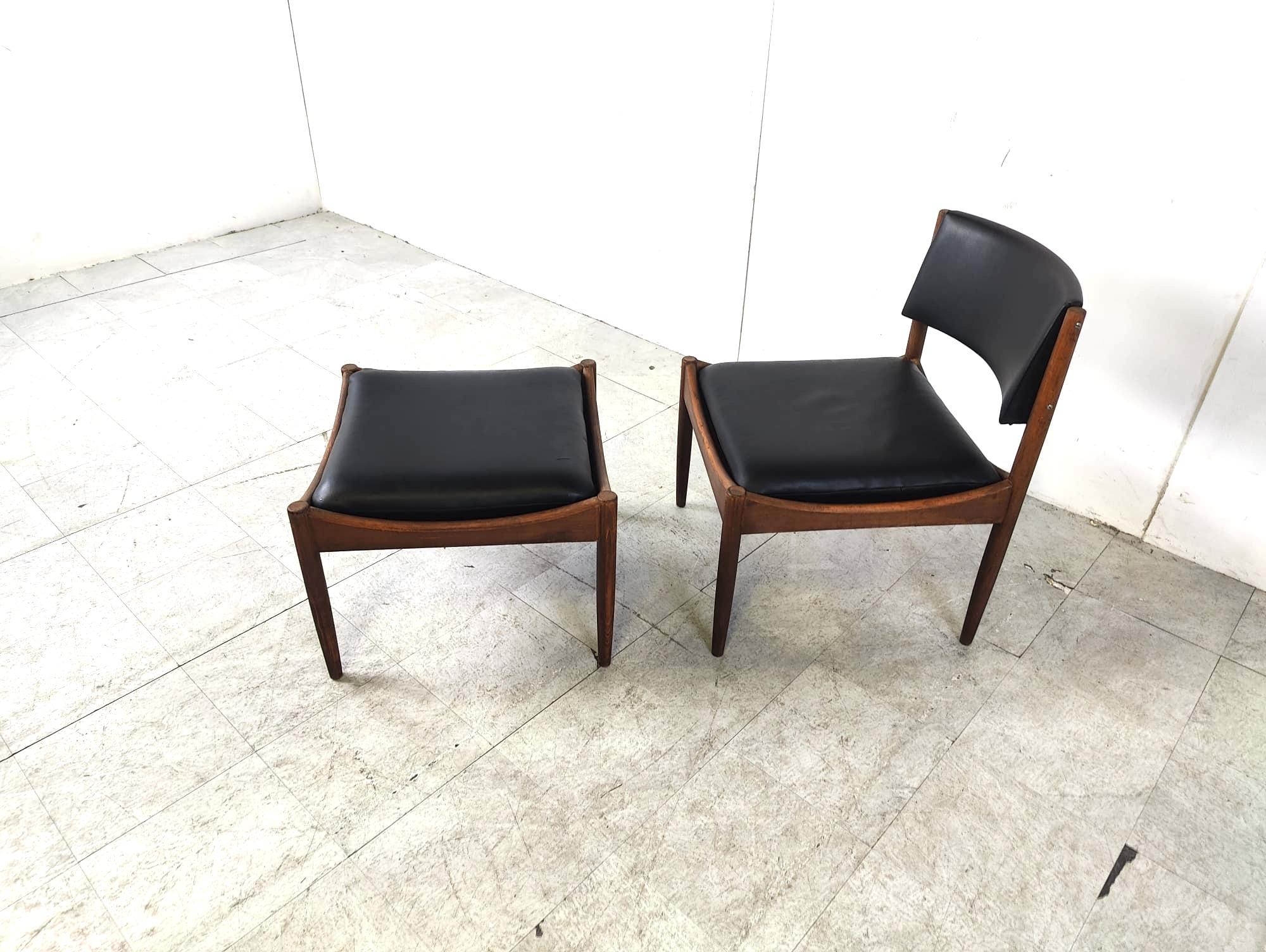Mid century Scandinvian lounge chair with stool, 1960s For Sale 1