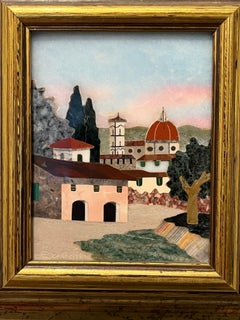 Mid Century Scarpelli Pietra Dura Framed Artwork, Florence, Italy, circa 1960