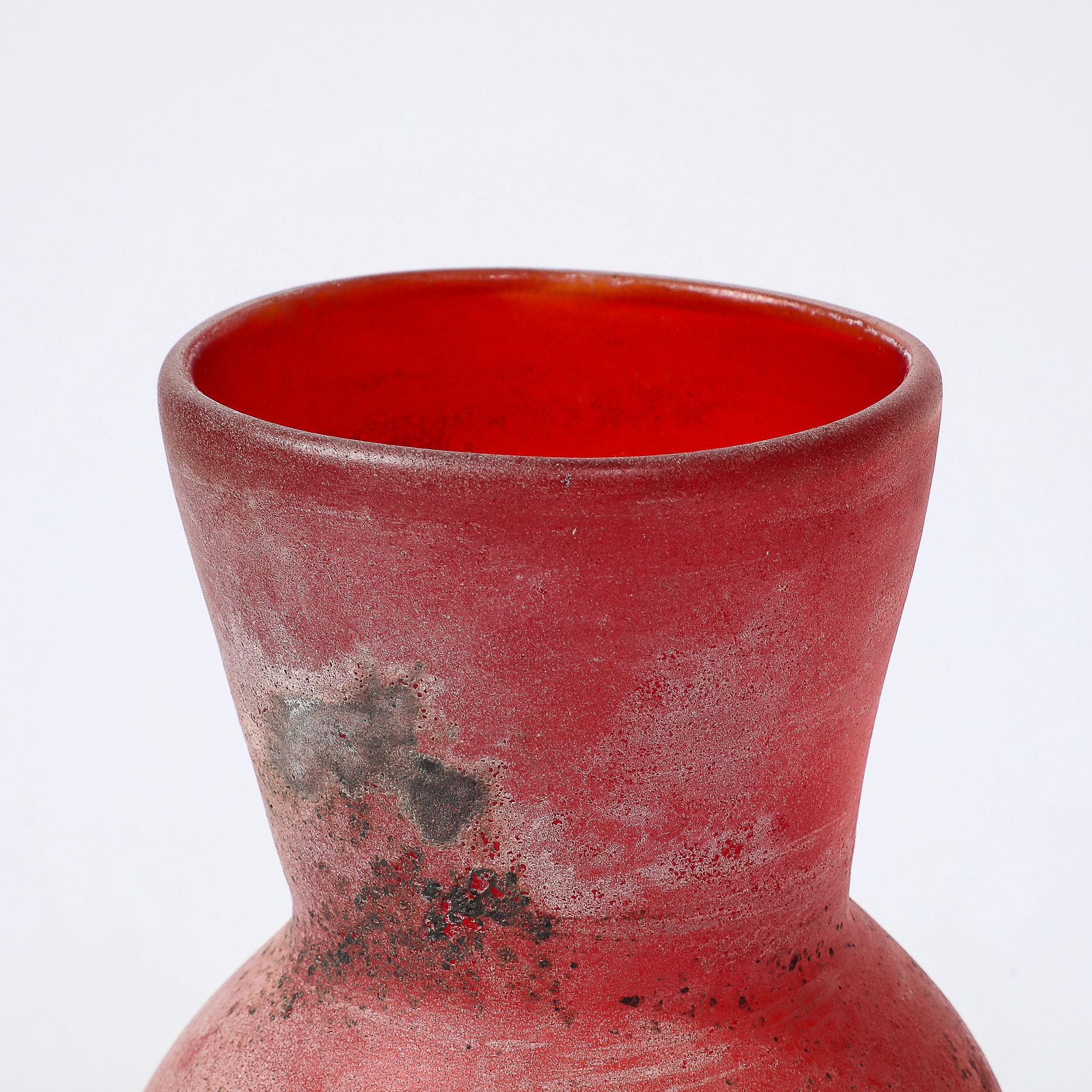 Mid-Century Scavo Finished Hand-Blown Murano Glass Vase by Ermanno Nason For Sale 4