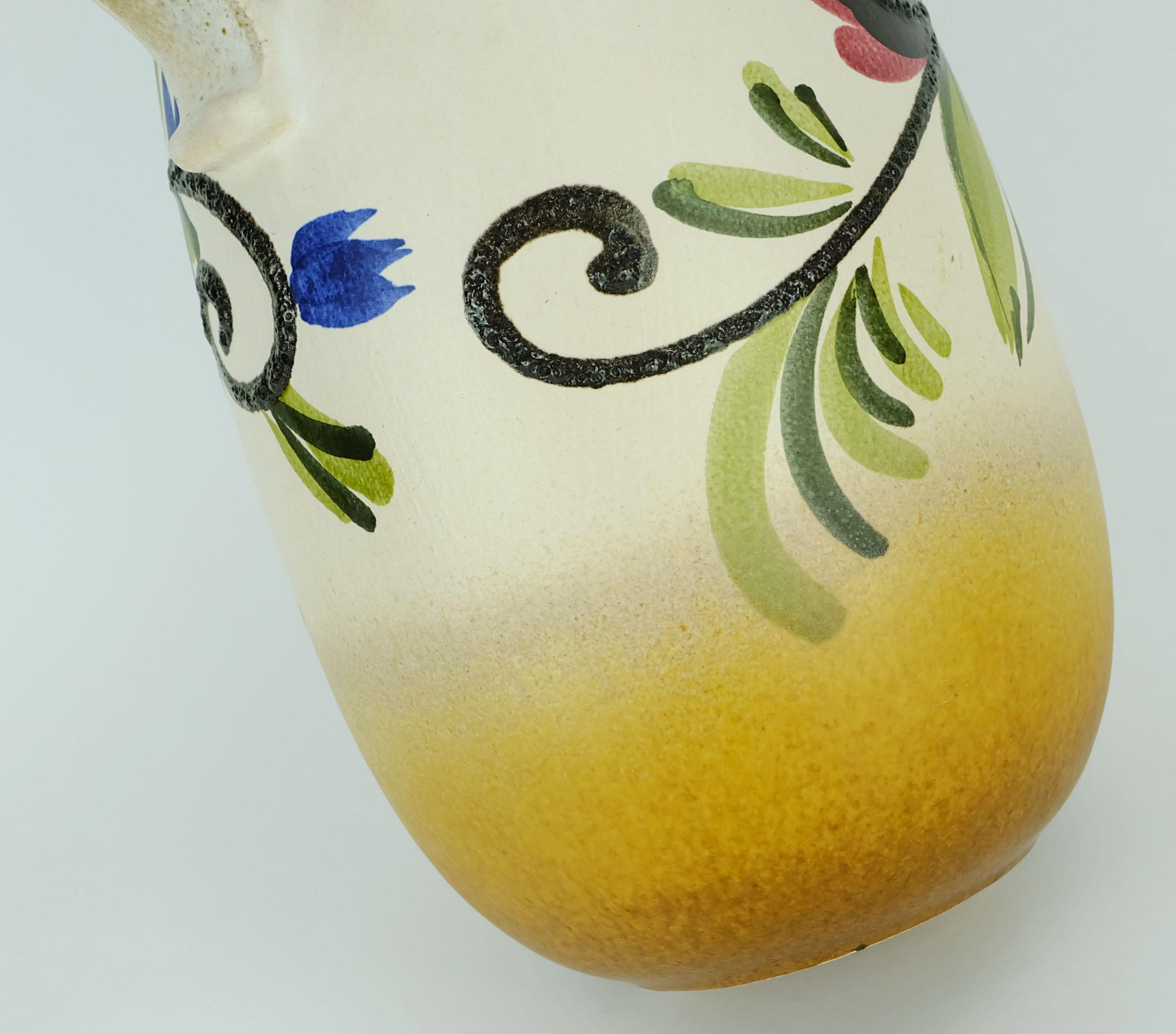 Mitte des Jahrhunderts Scheurich VASE farbenfrohes, Fett Lava-Blumendekor-Modell 484-27 im Angebot 2