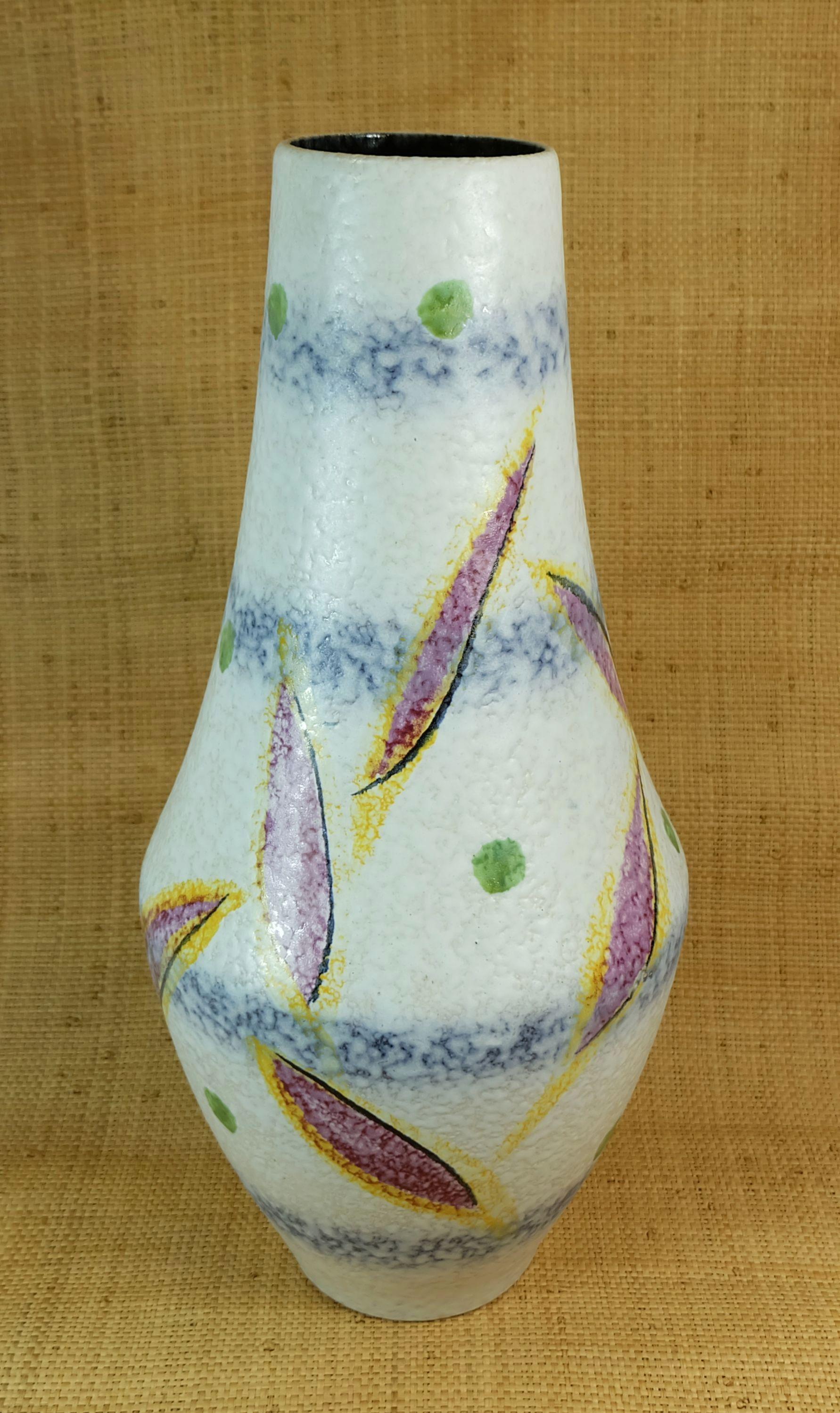 Mid-Century moderno Vaso da terra scheurich di metà secolo con motivo astratto dei primi anni '60 modello 537-52 in vendita