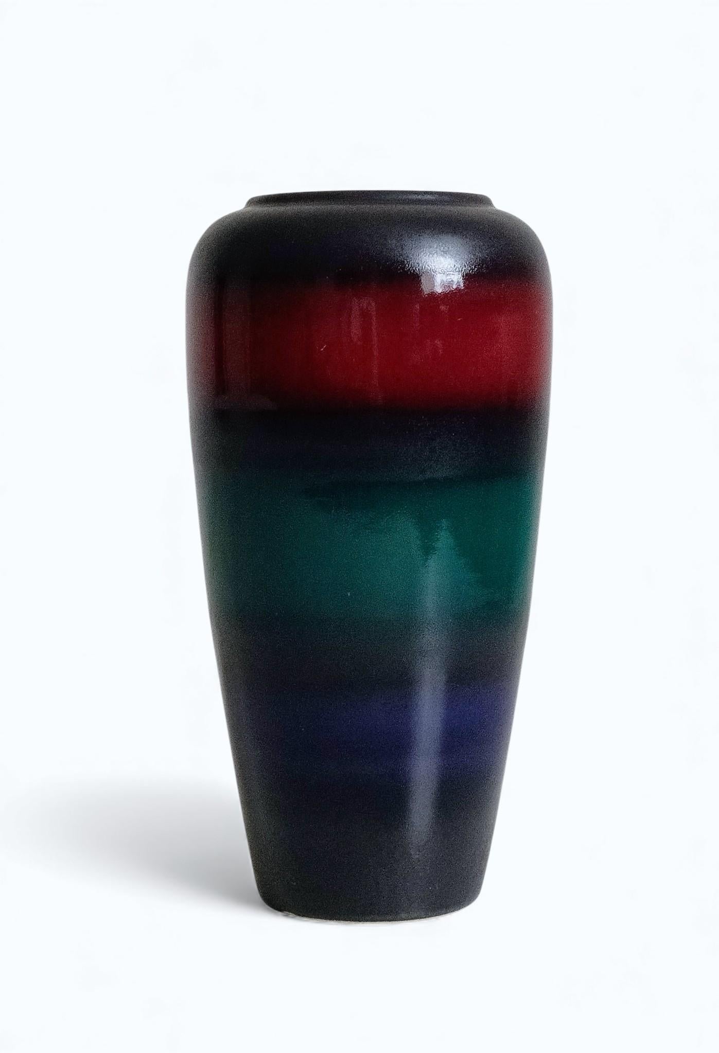 Scheurich West German Pottery Vase aus der Jahrhundertmitte, seltene mehrfarbige Glasur, 1950er Jahre im Angebot 8