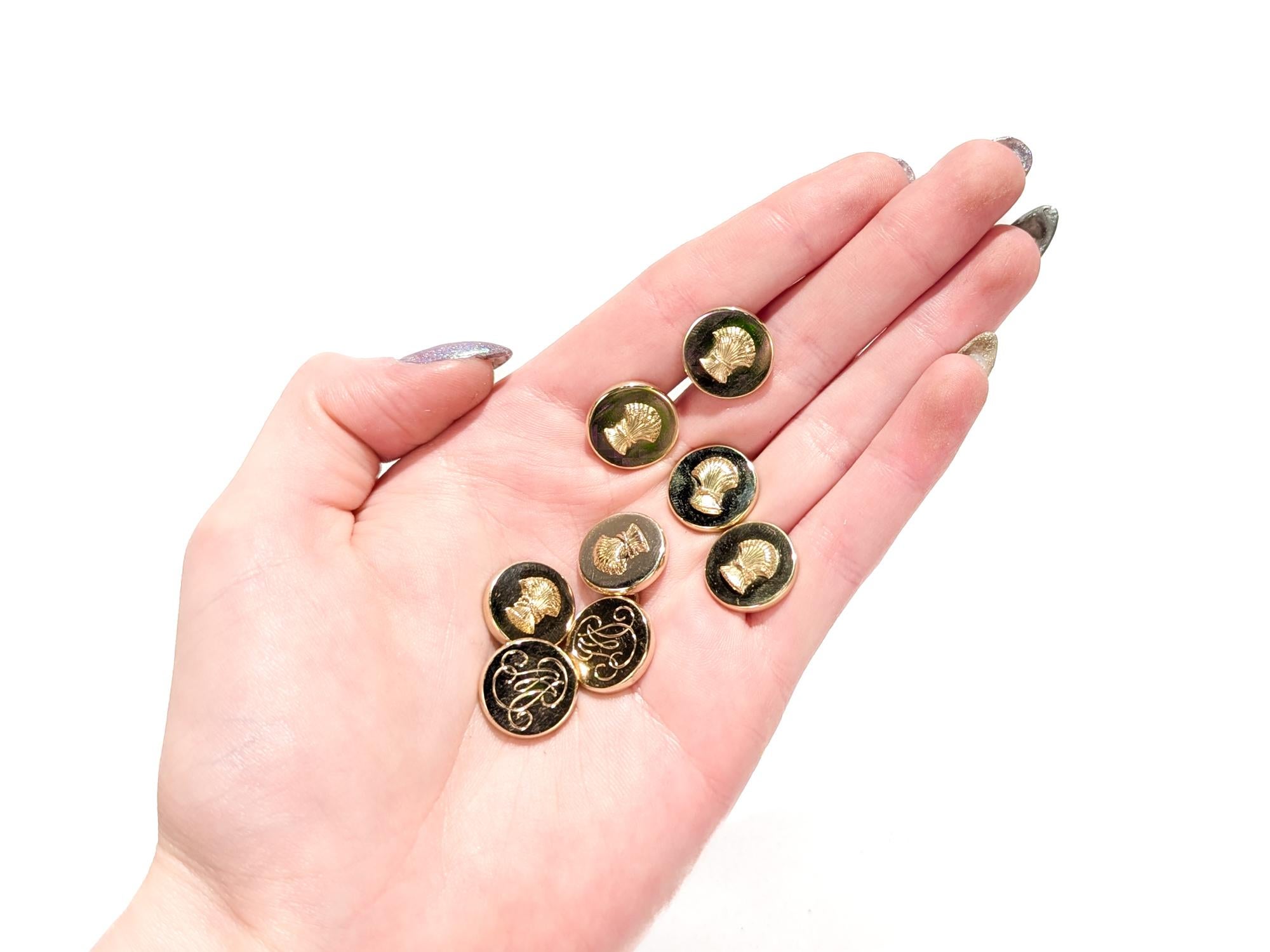 Boutons de manchette et boutons en or 14 carats Schlumberger/Tiffany & Co du milieu du siècle dernier en vente 11