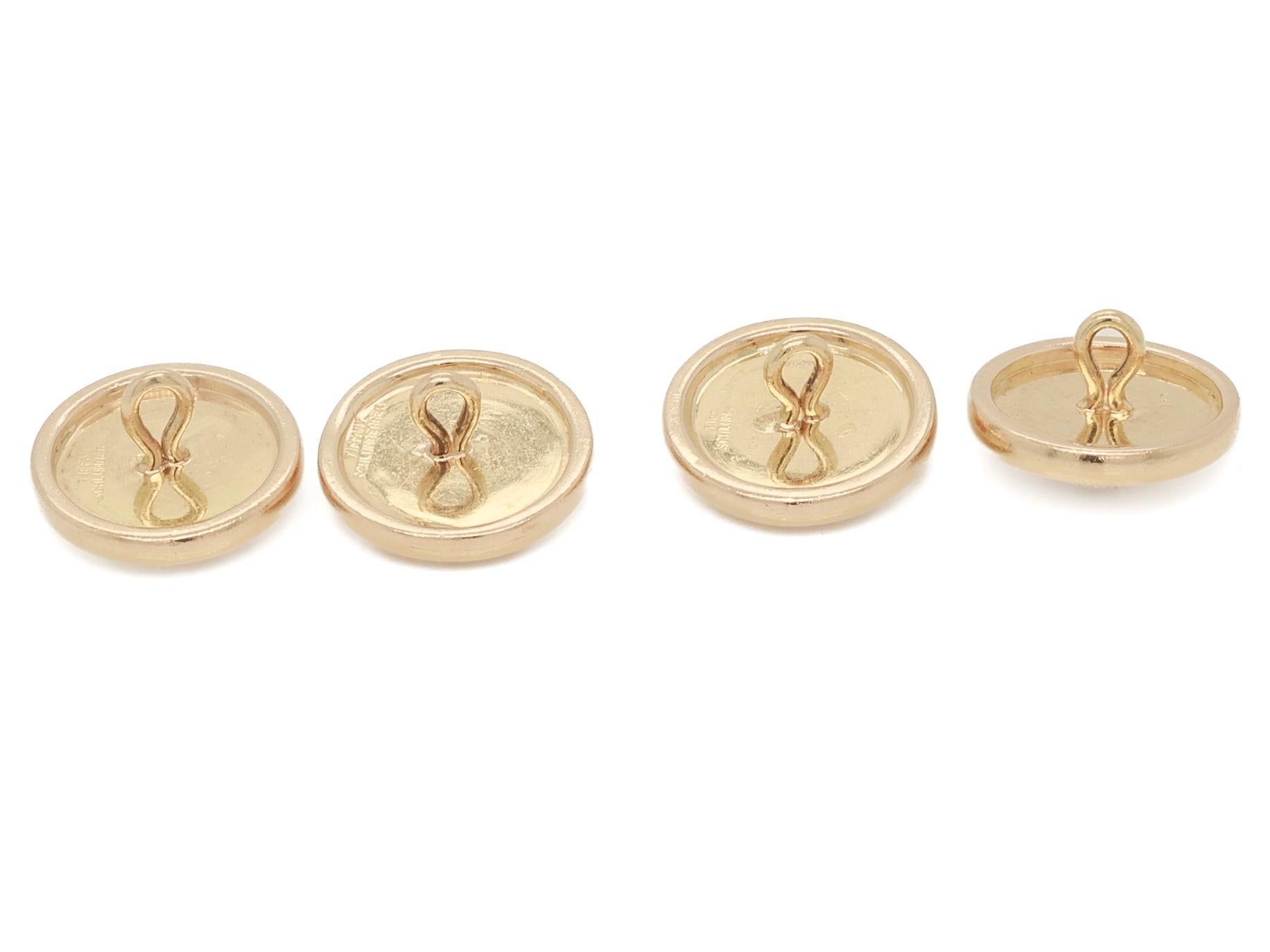 Boutons de manchette et boutons en or 14 carats Schlumberger/Tiffany & Co du milieu du siècle dernier en vente 4