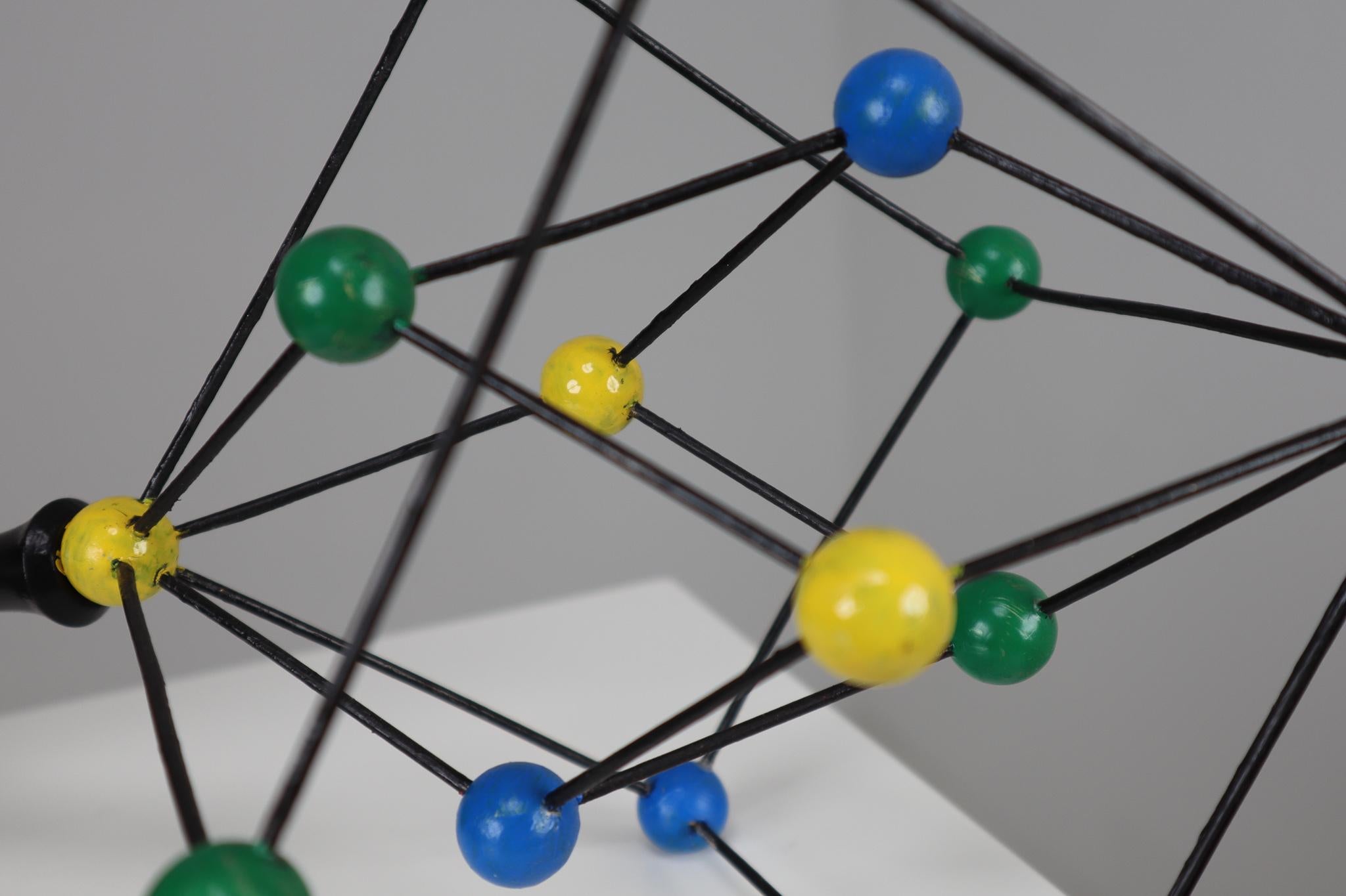 20th Century Mid-Century Scientific Crystal Molecular Model Czechoslovakia from the 1960s 