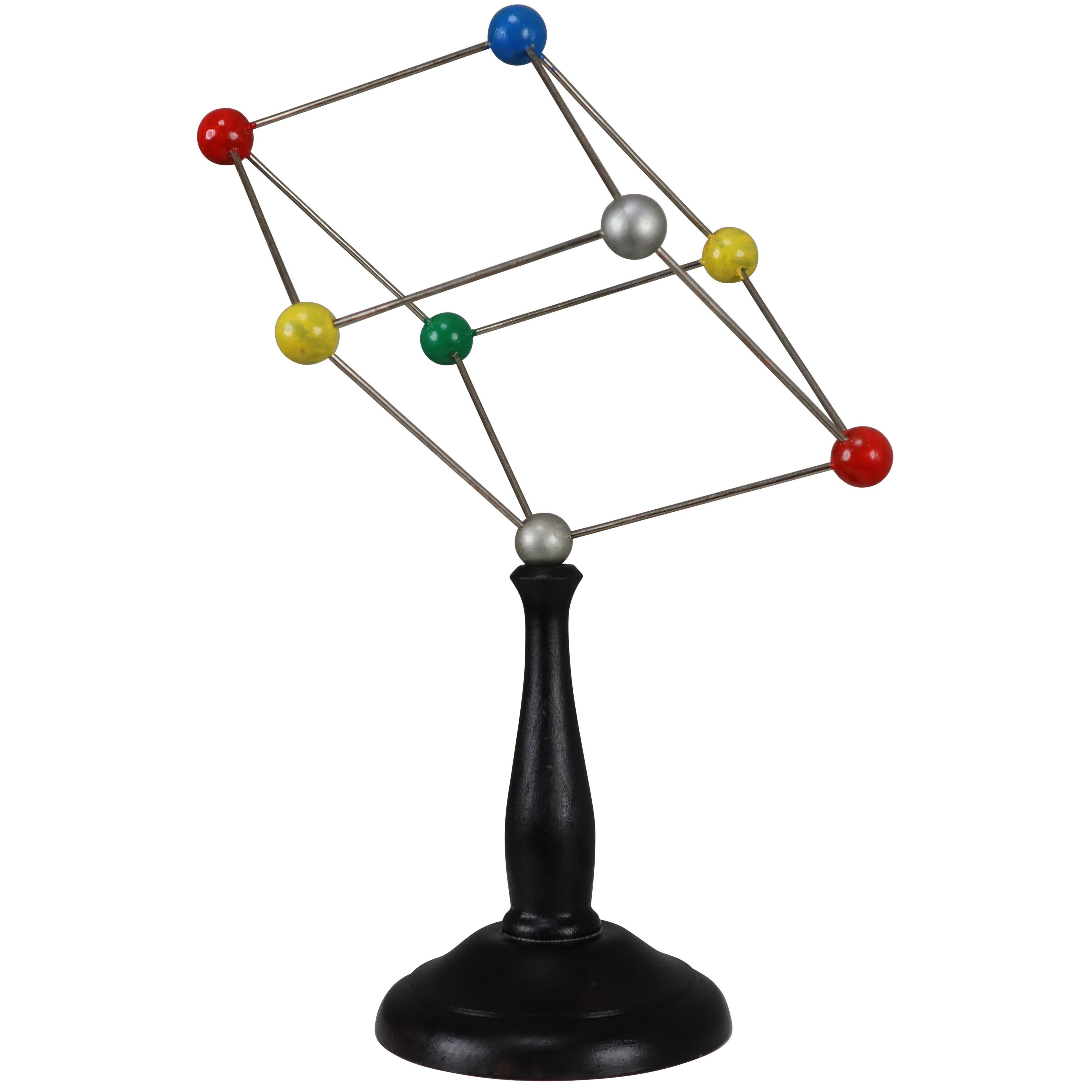 Mid-century Scientific Crystal Molecular Model Czechoslovakia from the 1960s