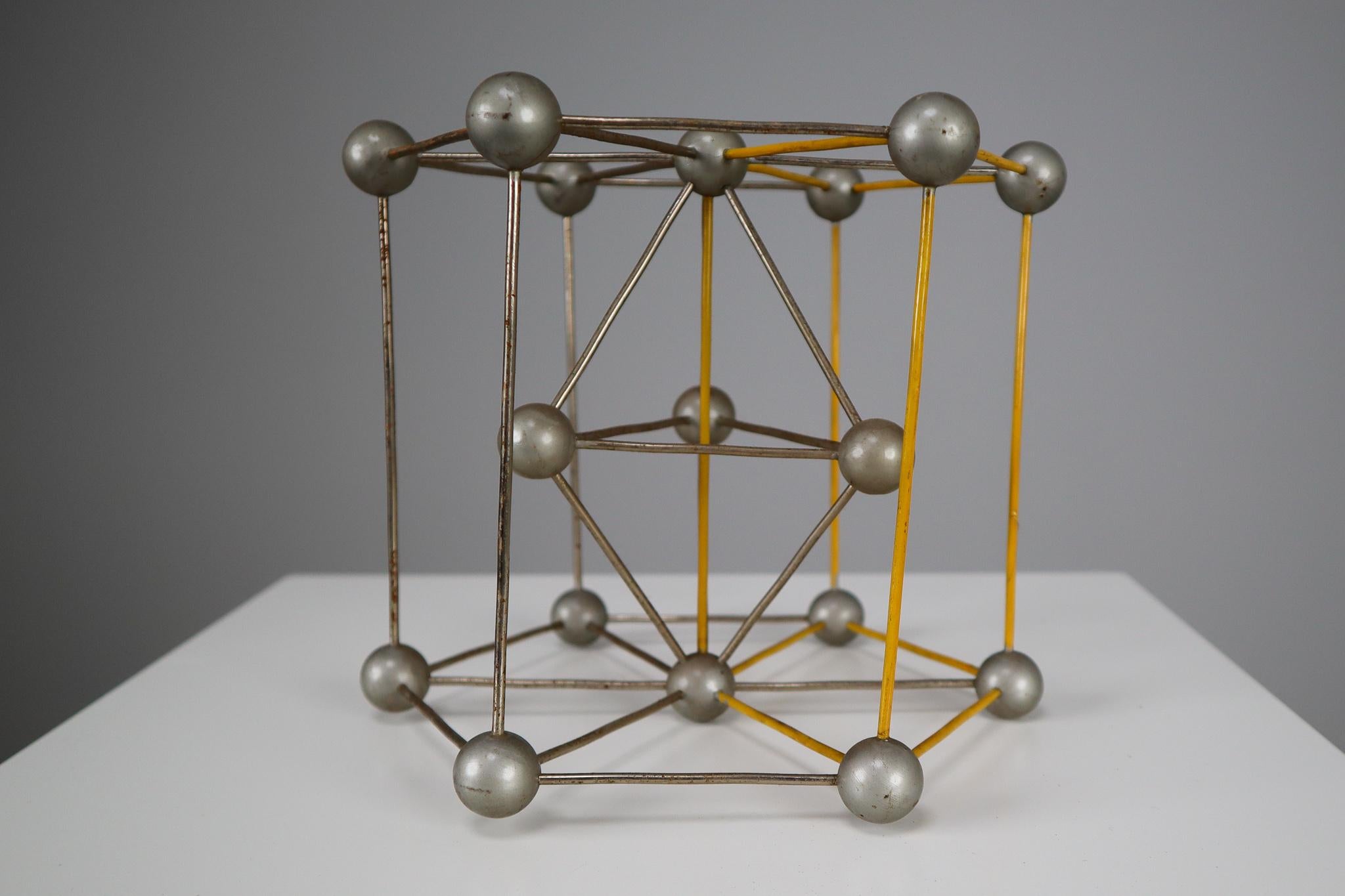 Metal Mid-Century Scientific Crystal Molecular Model