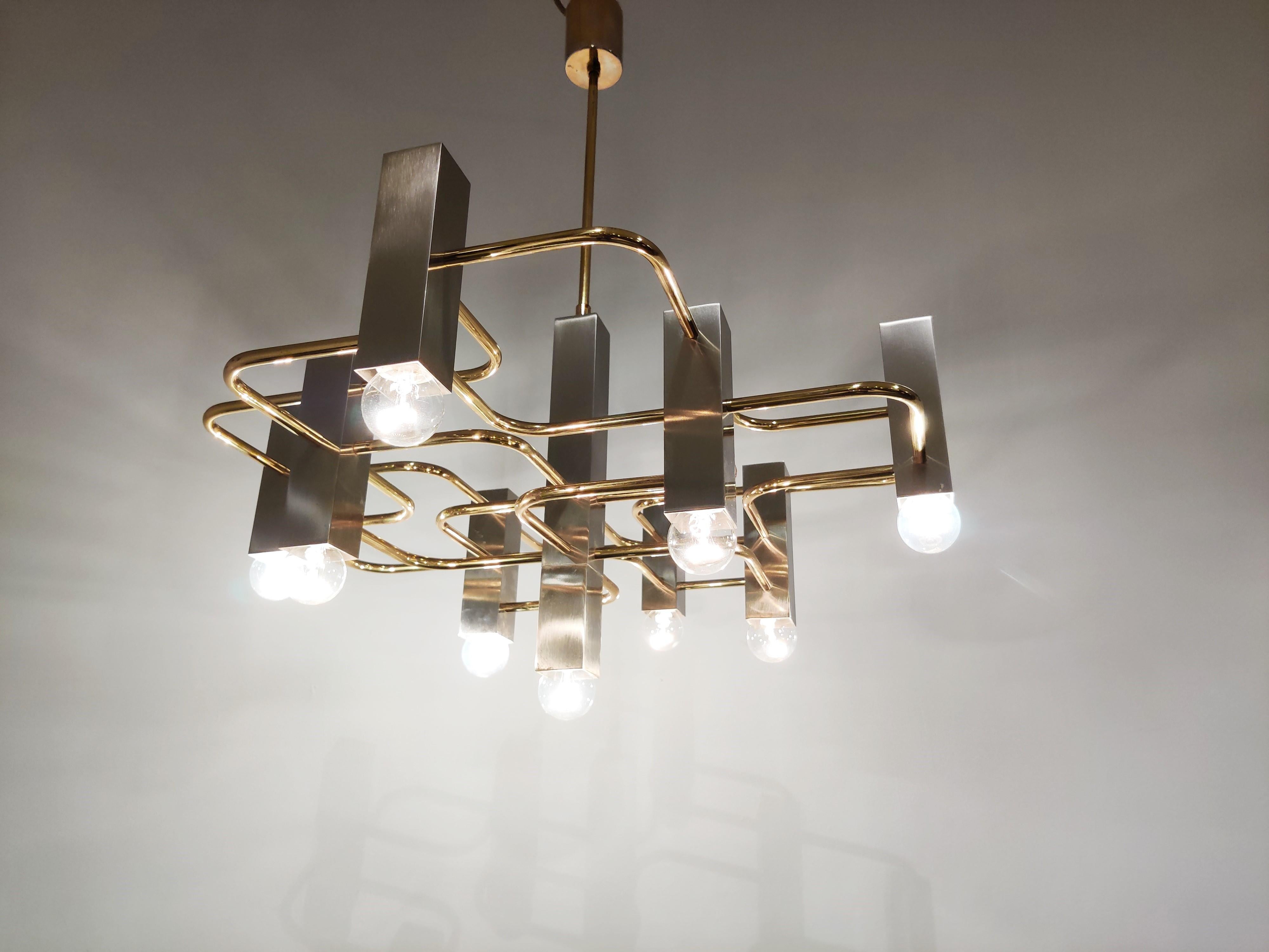 Midcentury Sciolari Chandelier with 9-Light Points In Good Condition In HEVERLEE, BE