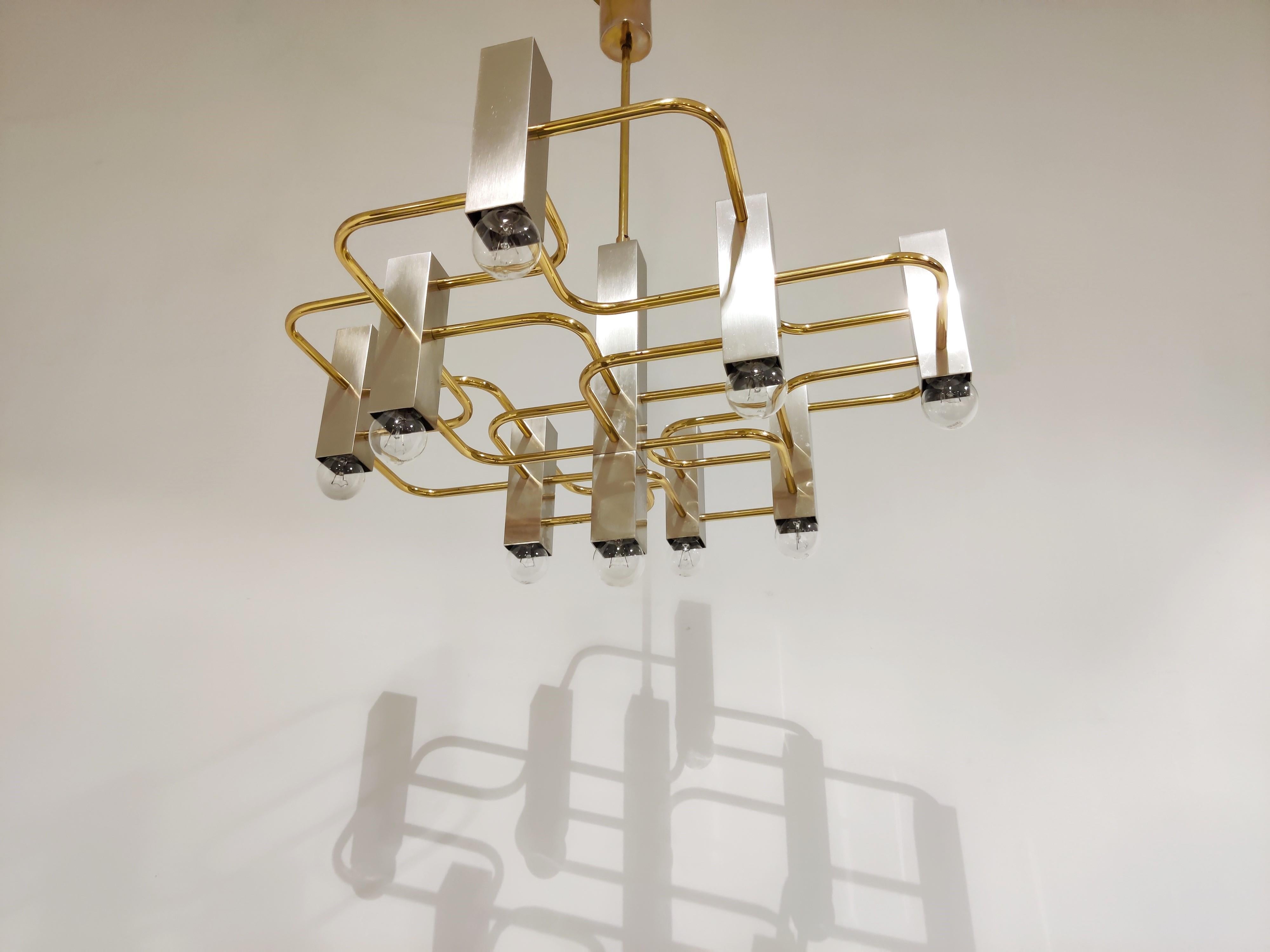 Midcentury Sciolari Chandelier with 9-Light Points 1