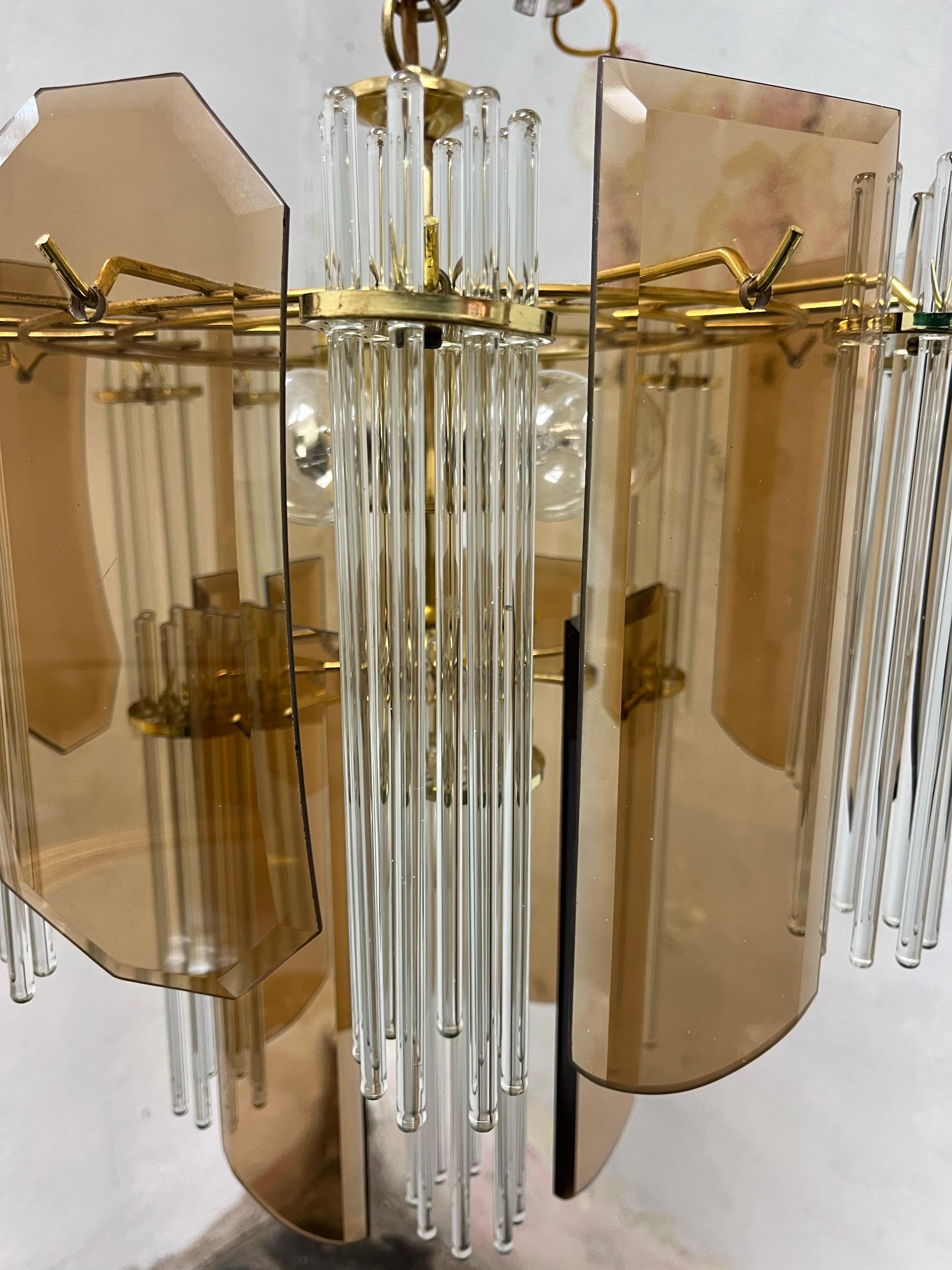 Mid Century Sciolari Glass Rod Chandelier For Sale 5