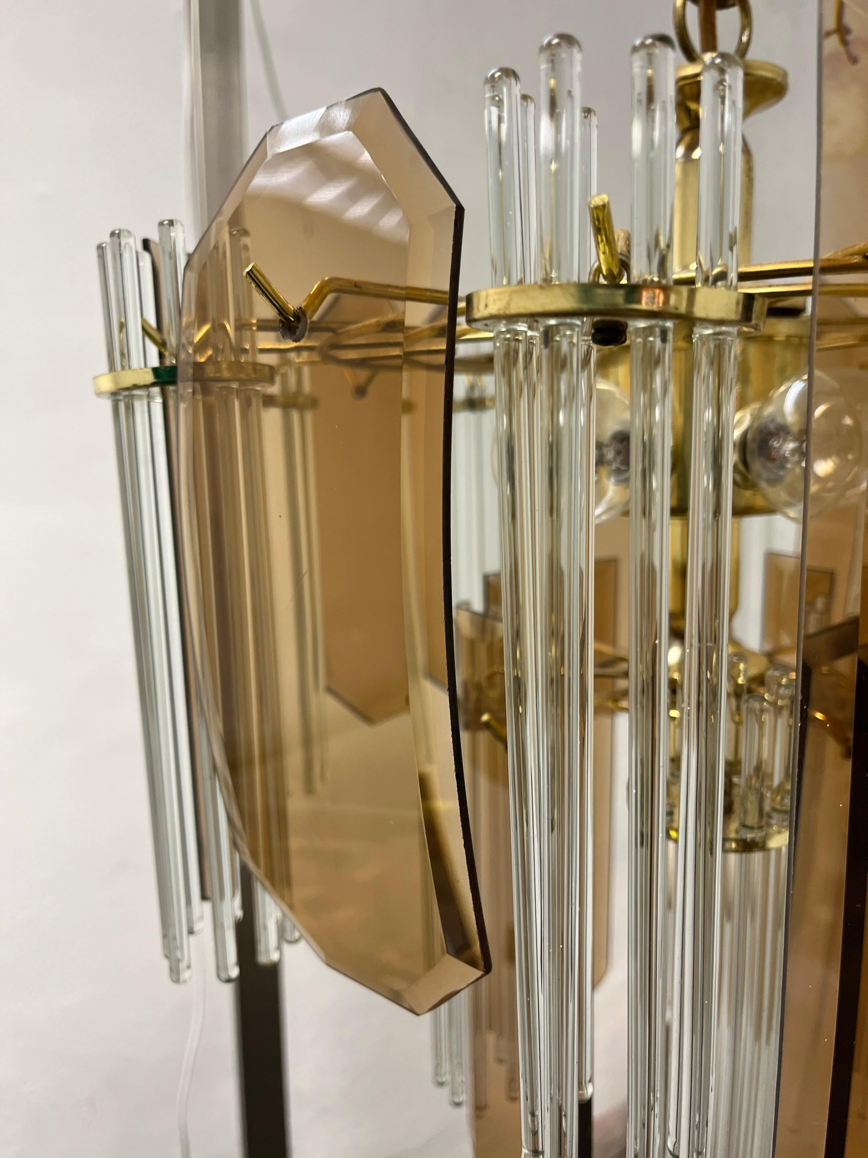 Mid Century Sciolari Glass Rod Chandelier For Sale 3