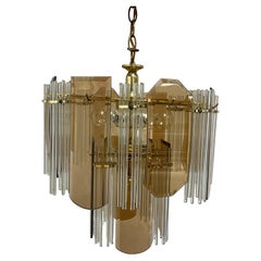 Mid Century Sciolari Glass Rod Chandelier