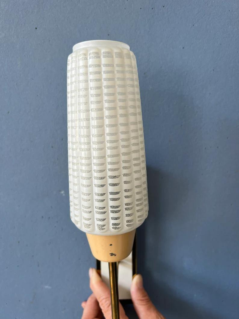 Mid Century Sconce Glass Wall Lamp Scandinavian Light Fixture, 1970s For Sale 5