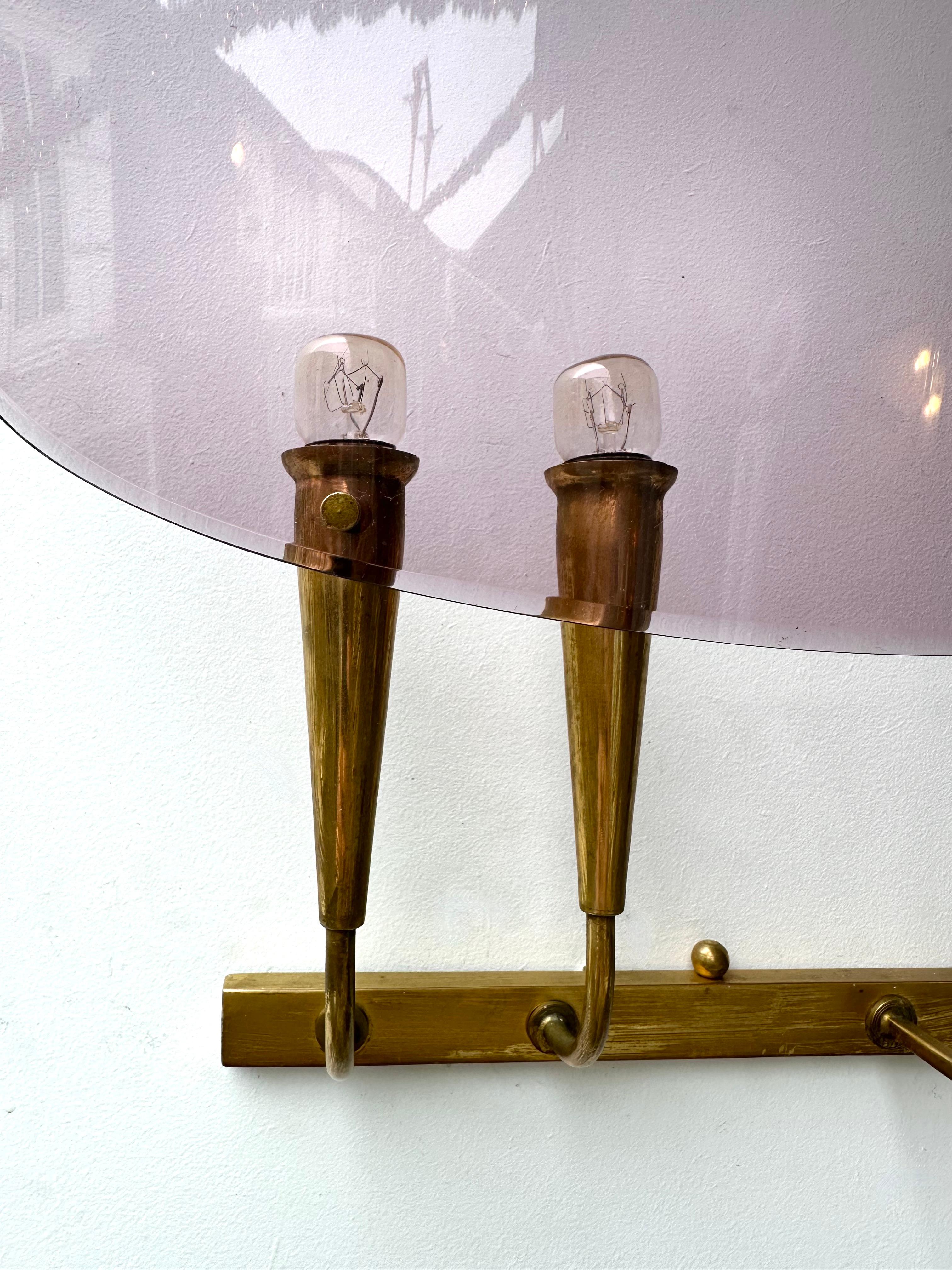 Mid-Century Sconces Lucite and Brass by Stilux Milano. Italy, 1960s For Sale 6
