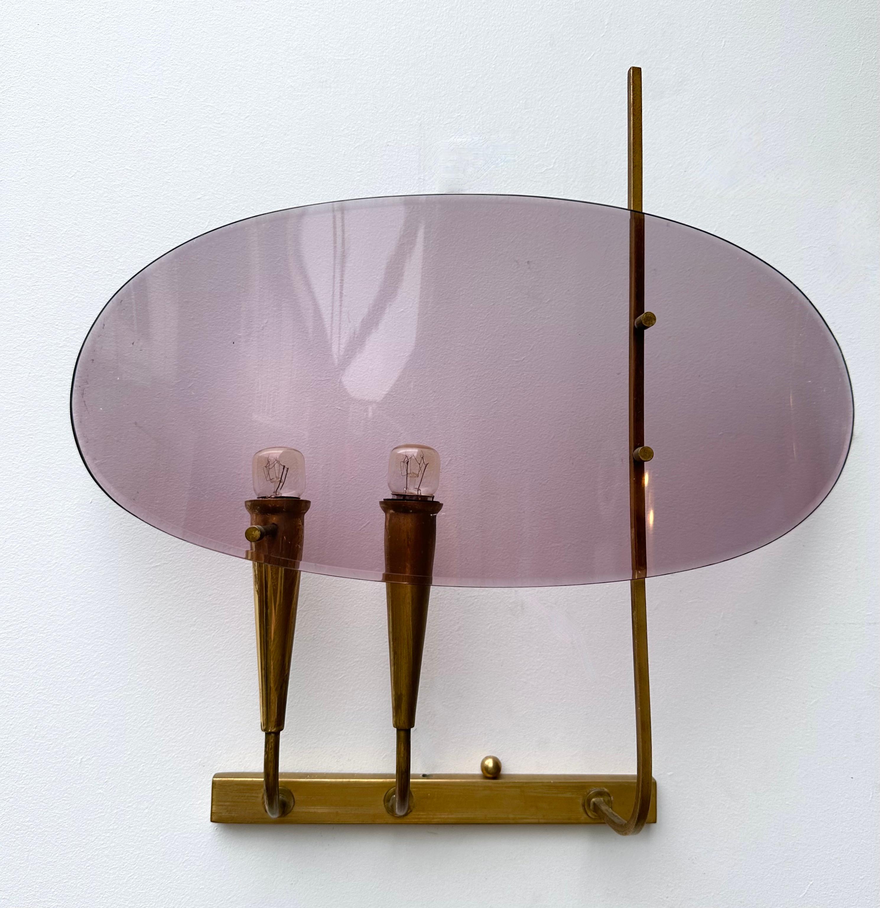 Mid-Century Modern Mid-Century Sconces Lucite and Brass by Stilux Milano. Italy, 1960s For Sale